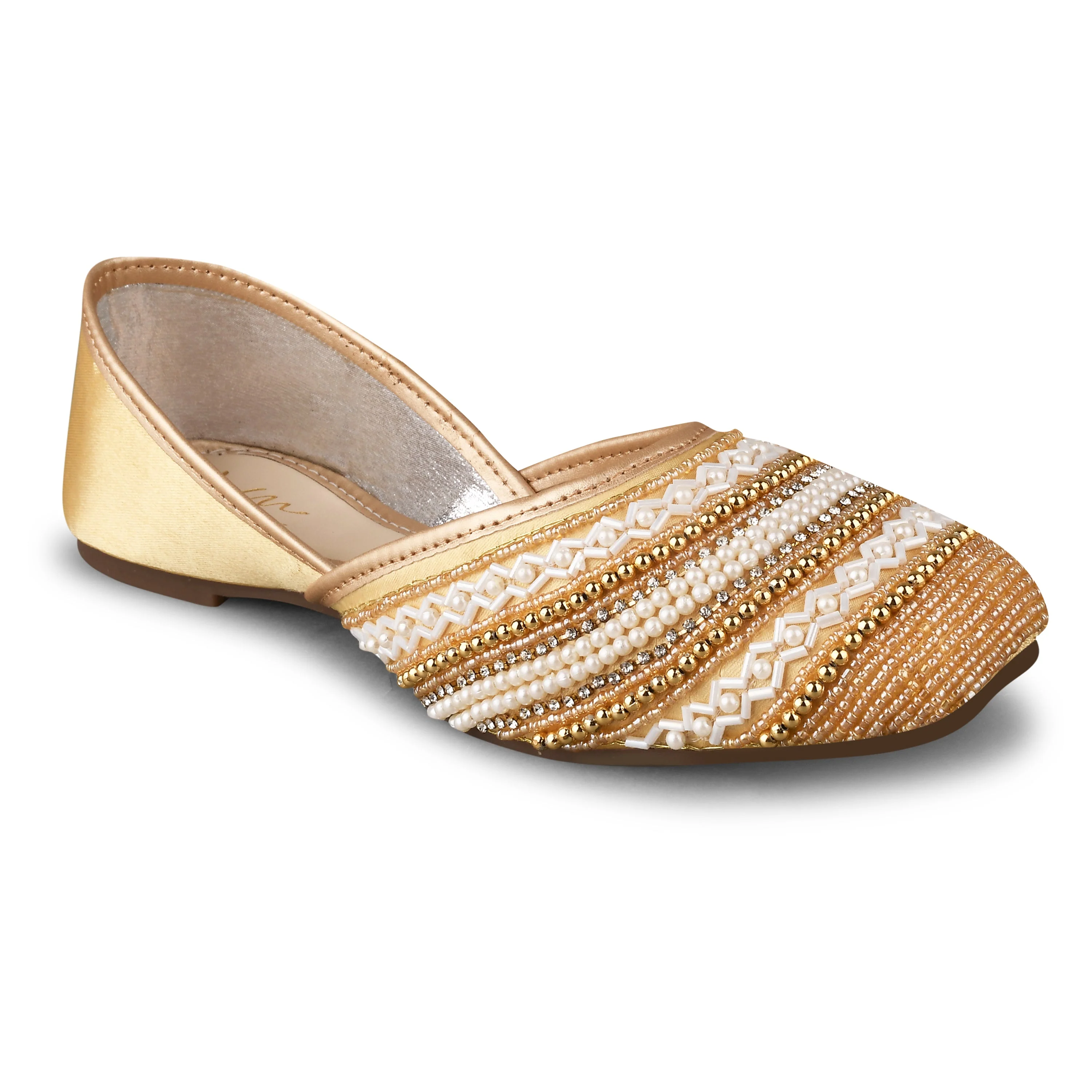 Jm Looks Embellished Pearl & Bead Juttis - Image 12
