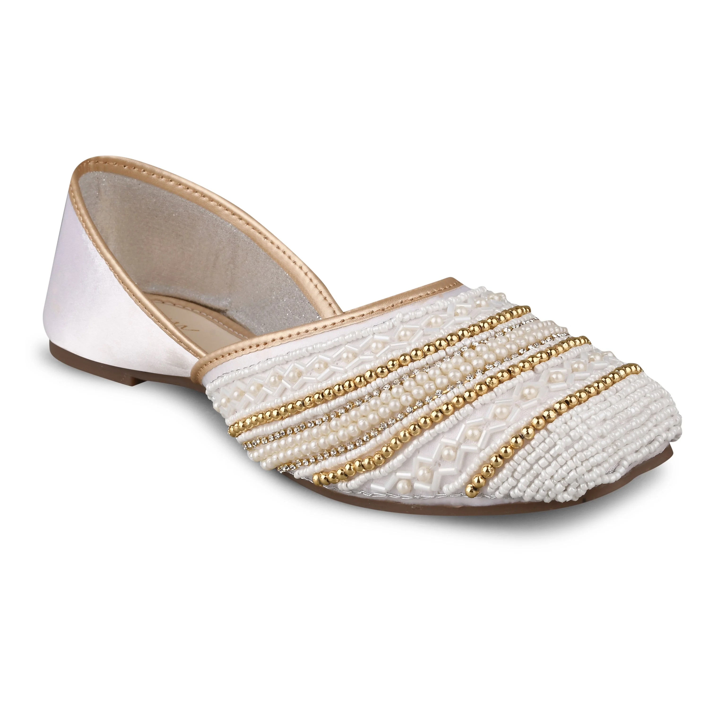 Jm Looks Embellished Pearl & Bead Juttis - Image 17