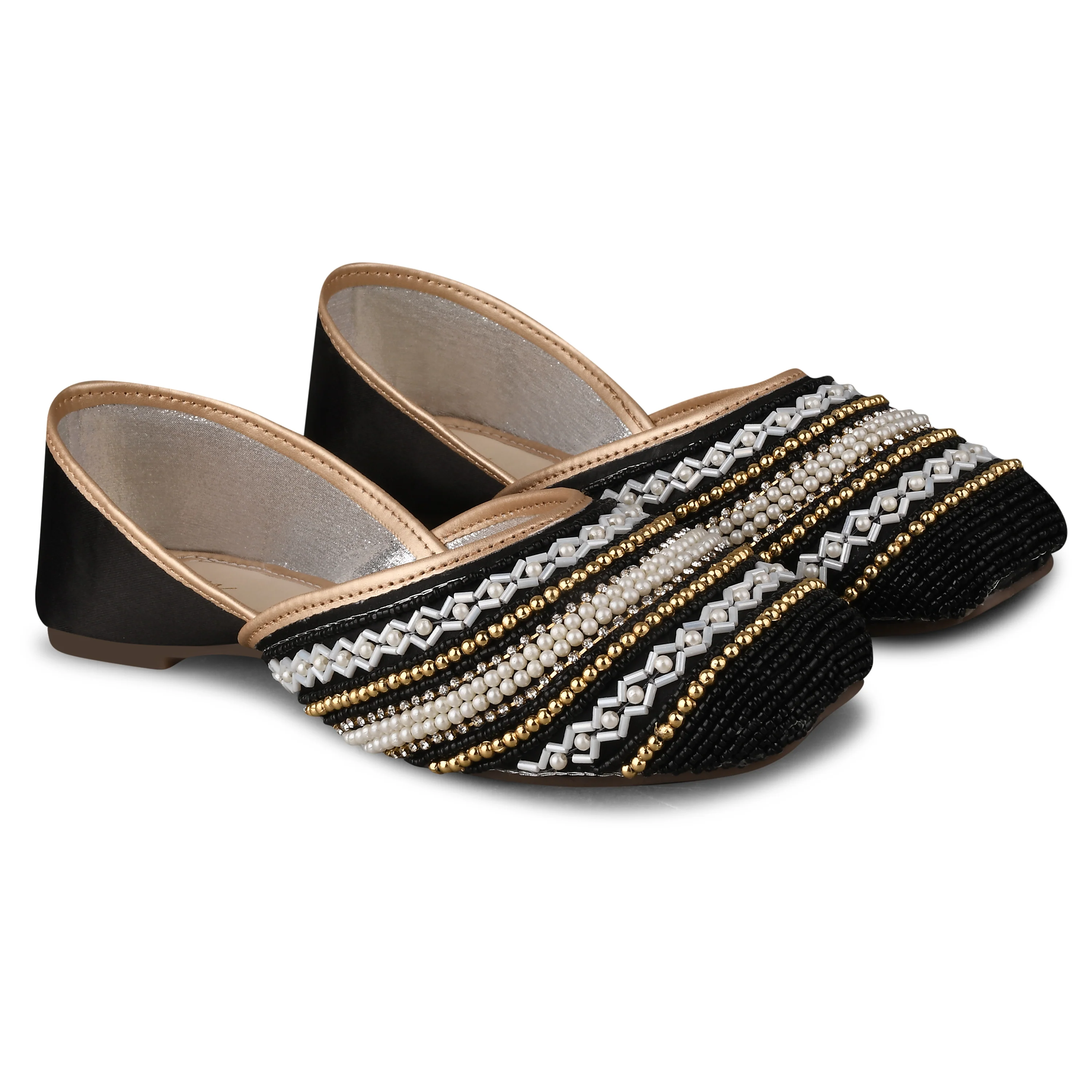 Jm Looks Embellished Pearl & Bead Juttis - Image 7