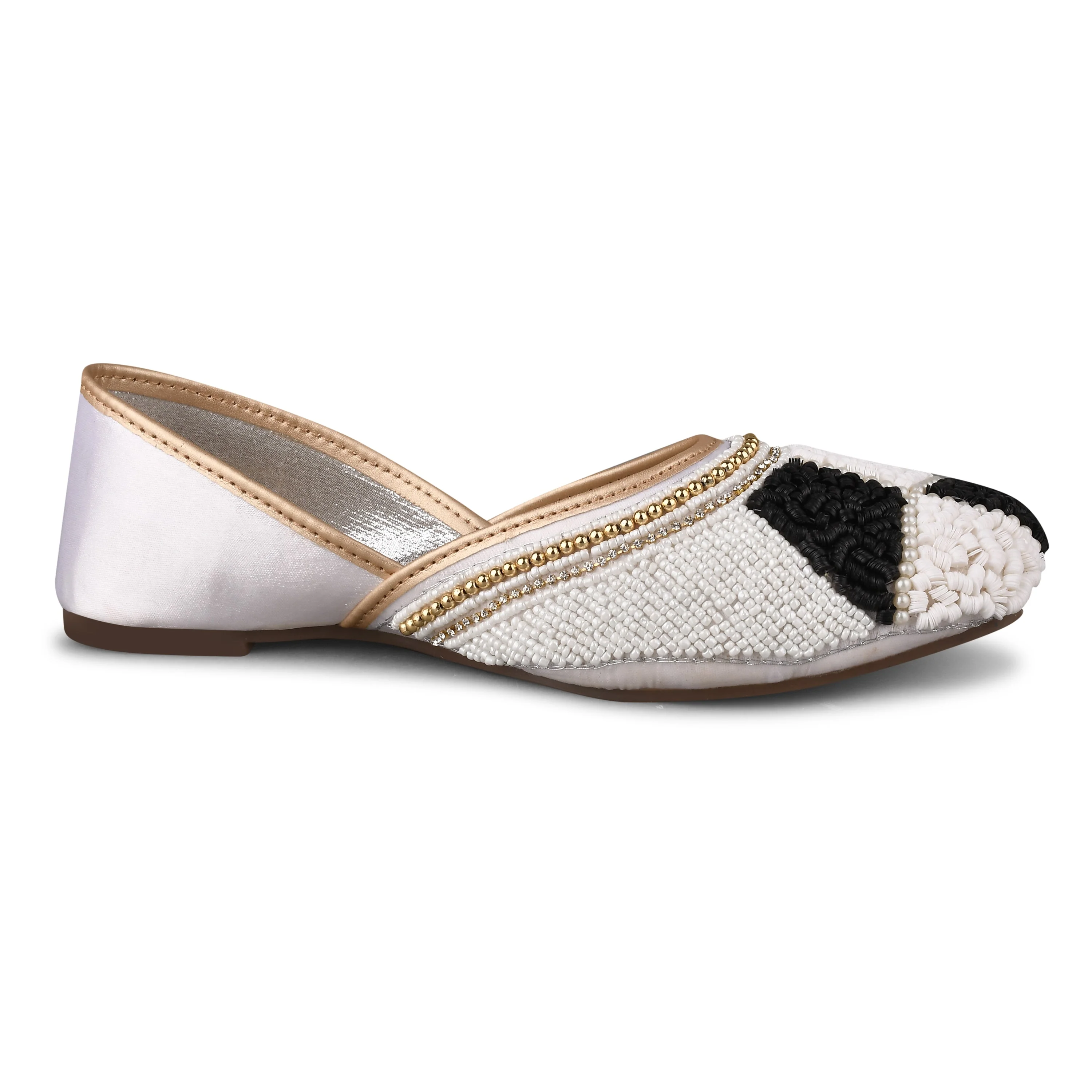 Jm Looks Checkered Beaded Women's Juttis - Image 17