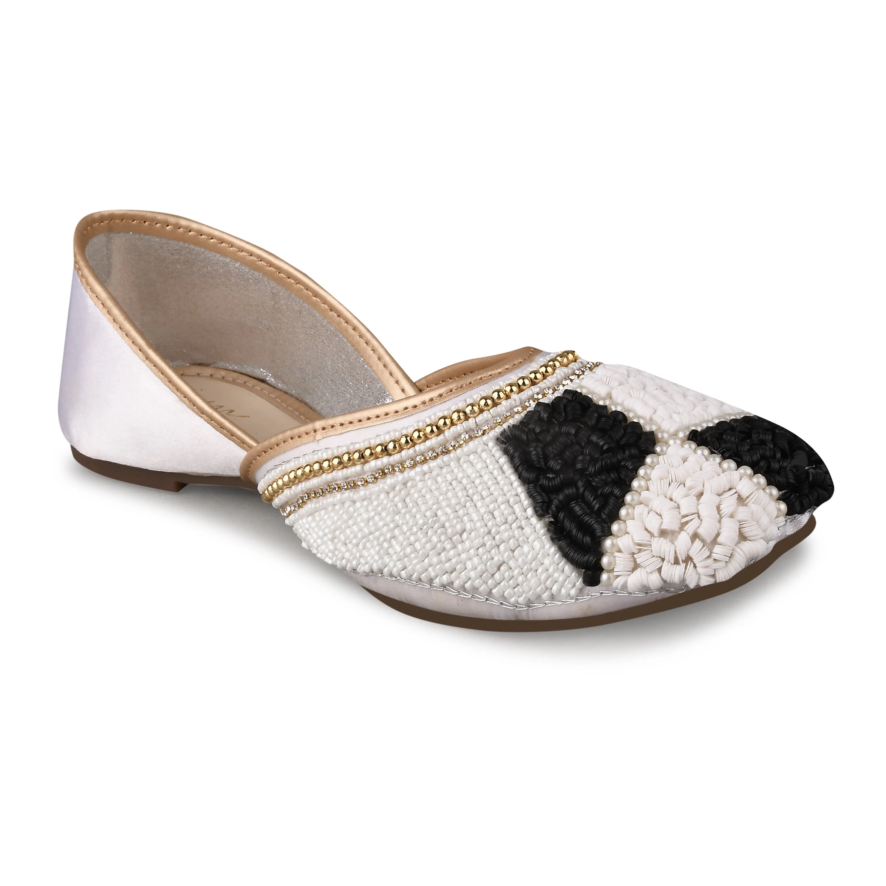 Jm Looks Checkered Beaded Women's Juttis - Image 18