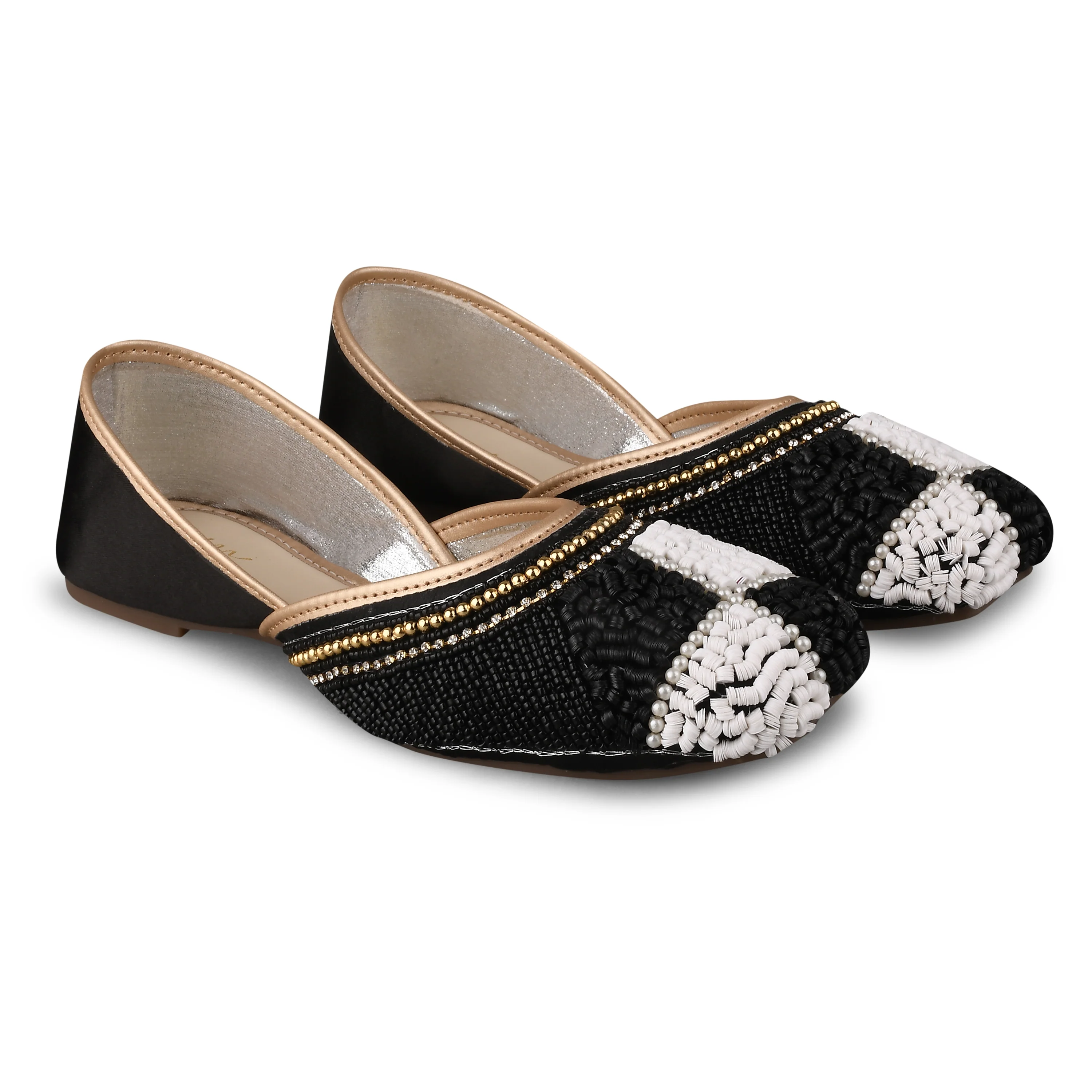 Jm Looks Checkered Beaded Women's Juttis - Image 6