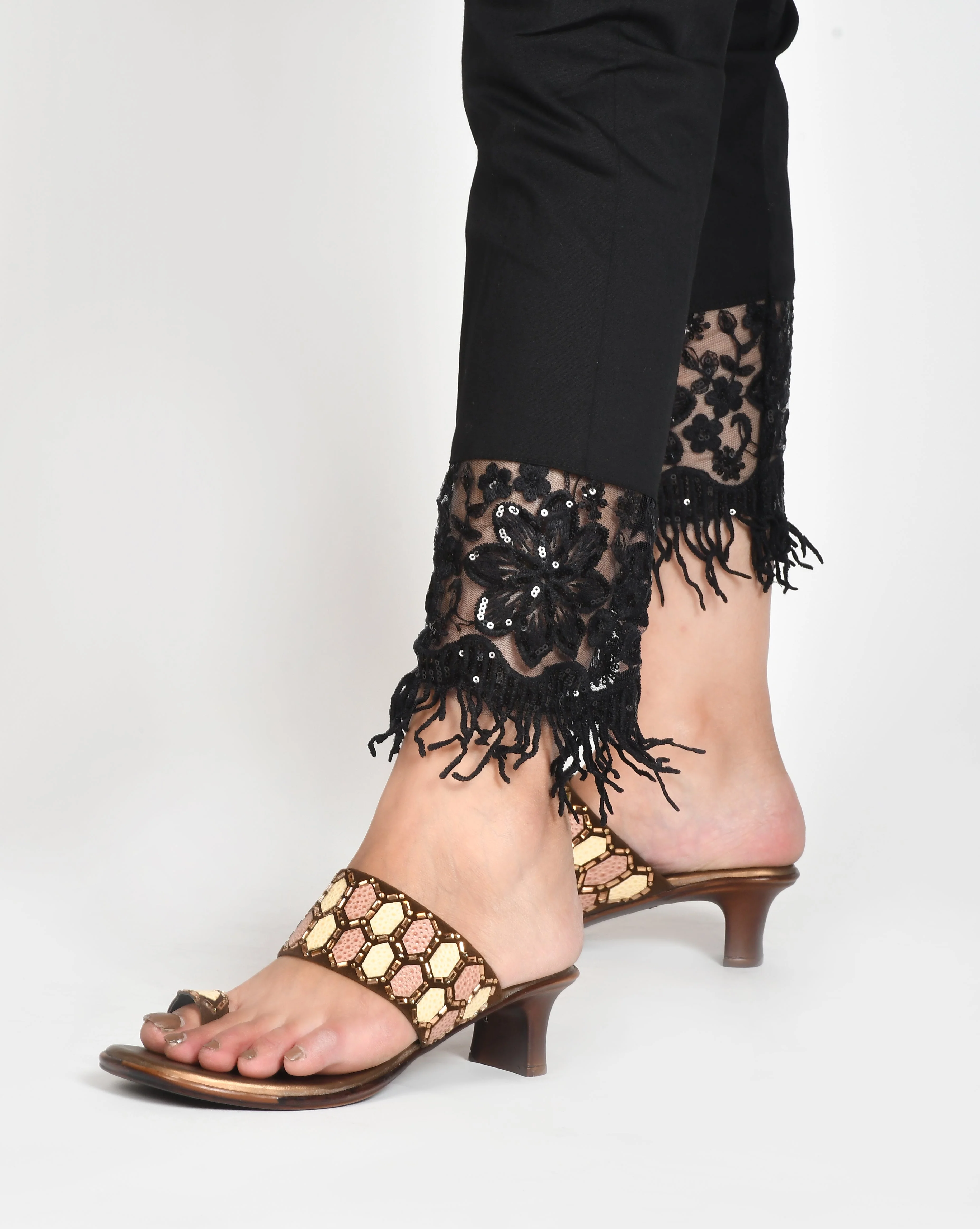 Ethnic Embellished One Toe Block Heels - Image 10