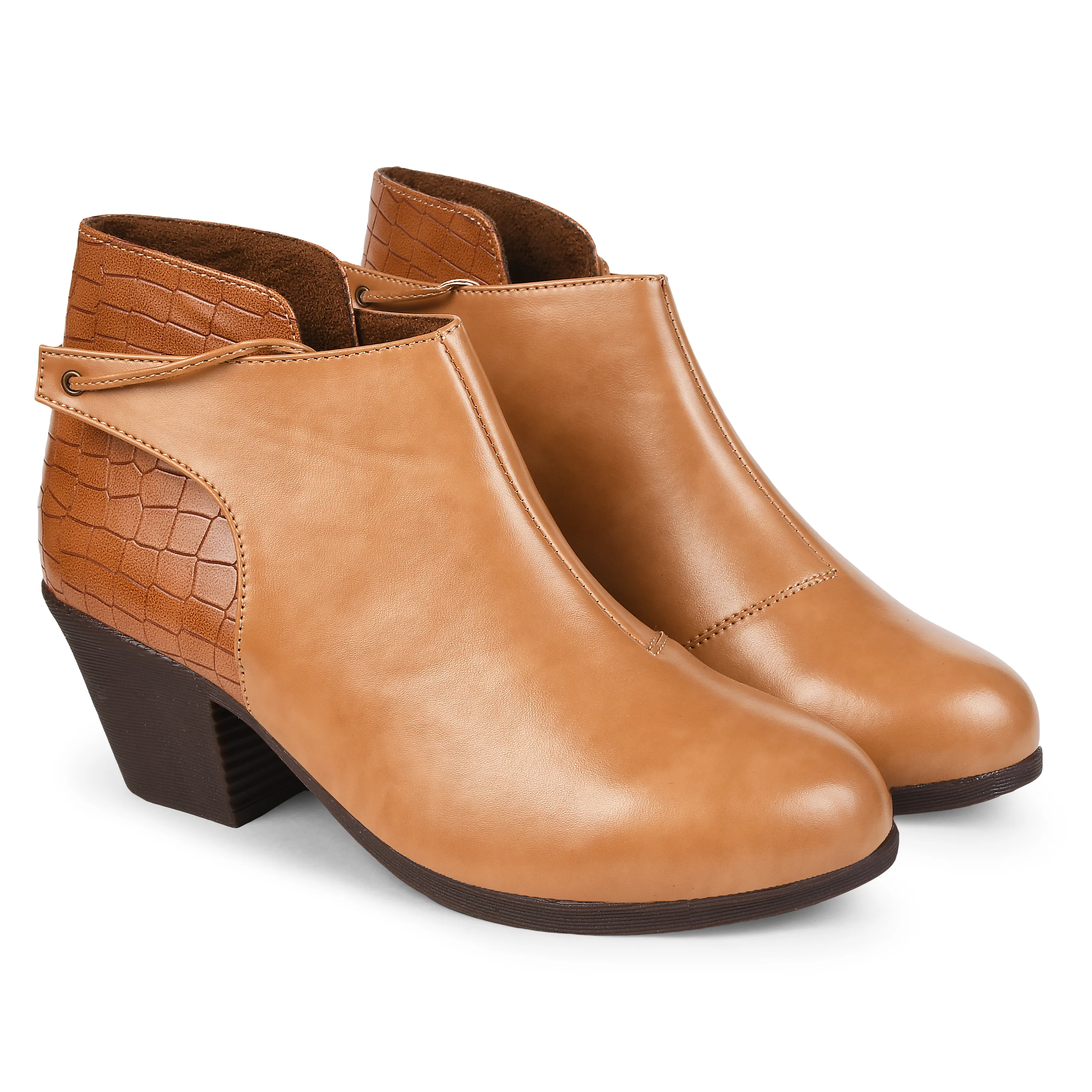 Jm Looks Women's Heeled Ankle Boots with Tie Detail - Image 11