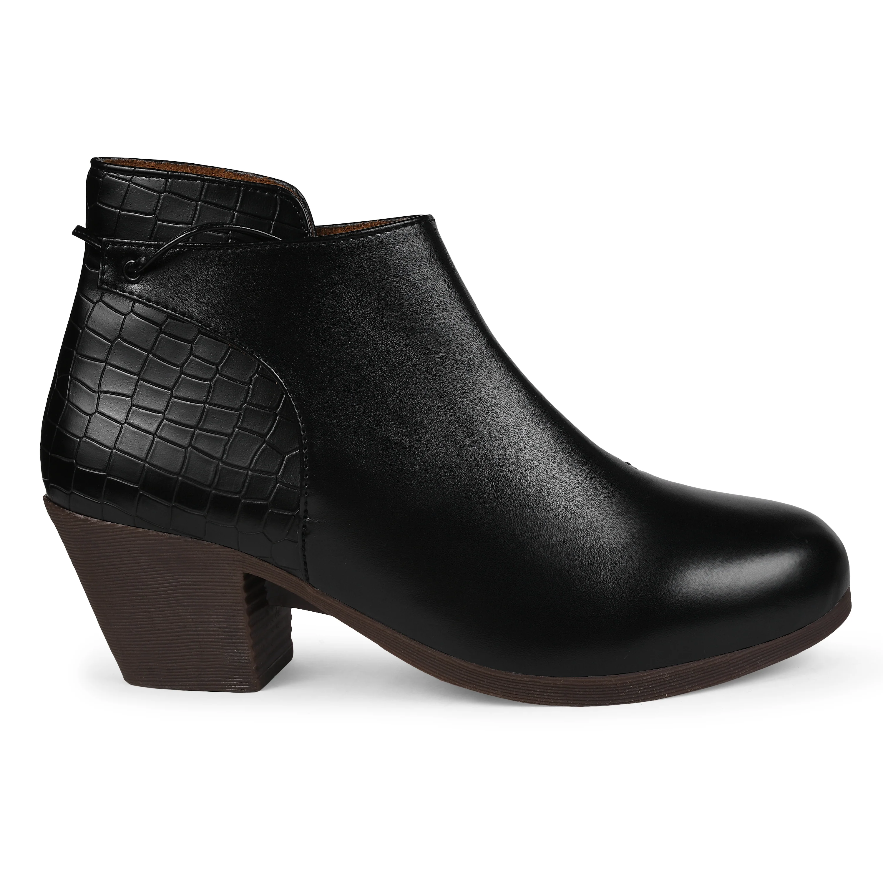 Jm Looks Women's Heeled Ankle Boots with Tie Detail - Image 6