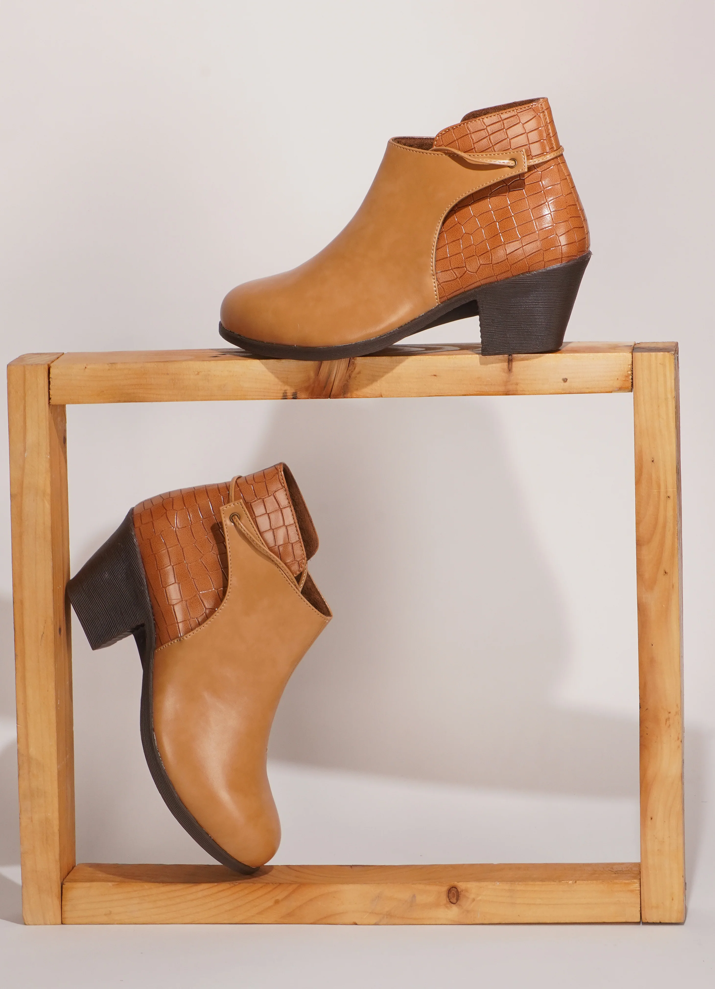 Jm Looks Women's Heeled Ankle Boots with Tie Detail - Image 8