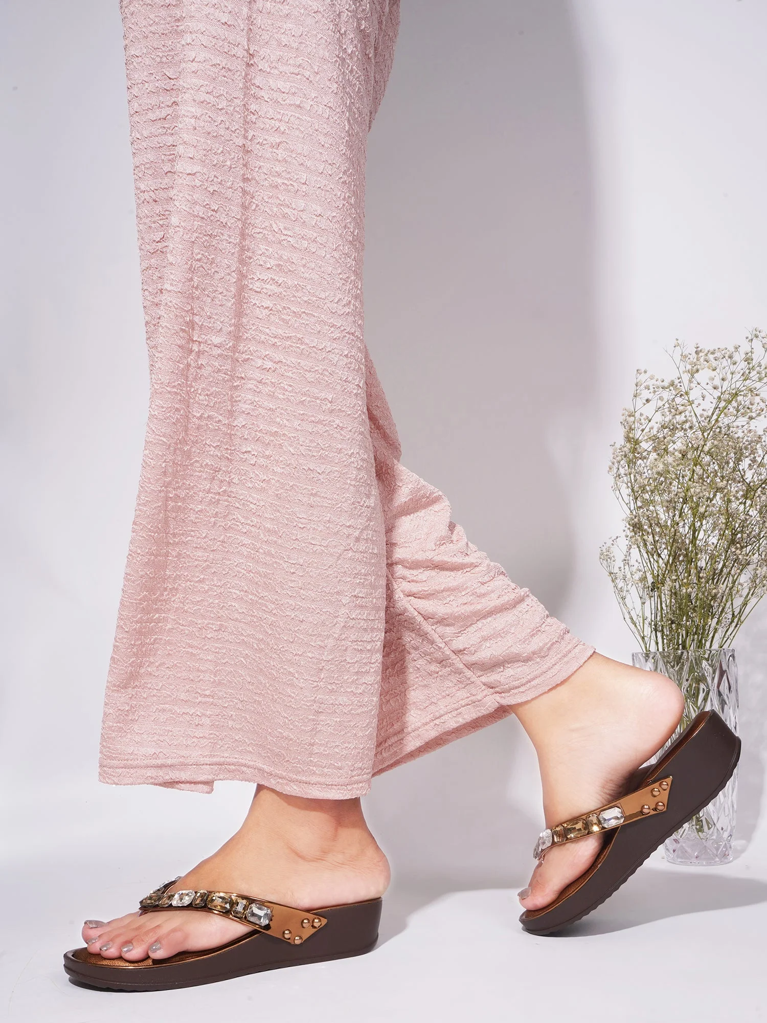 Jm Looks Embellished Wedge Thong Sandals - Image 4