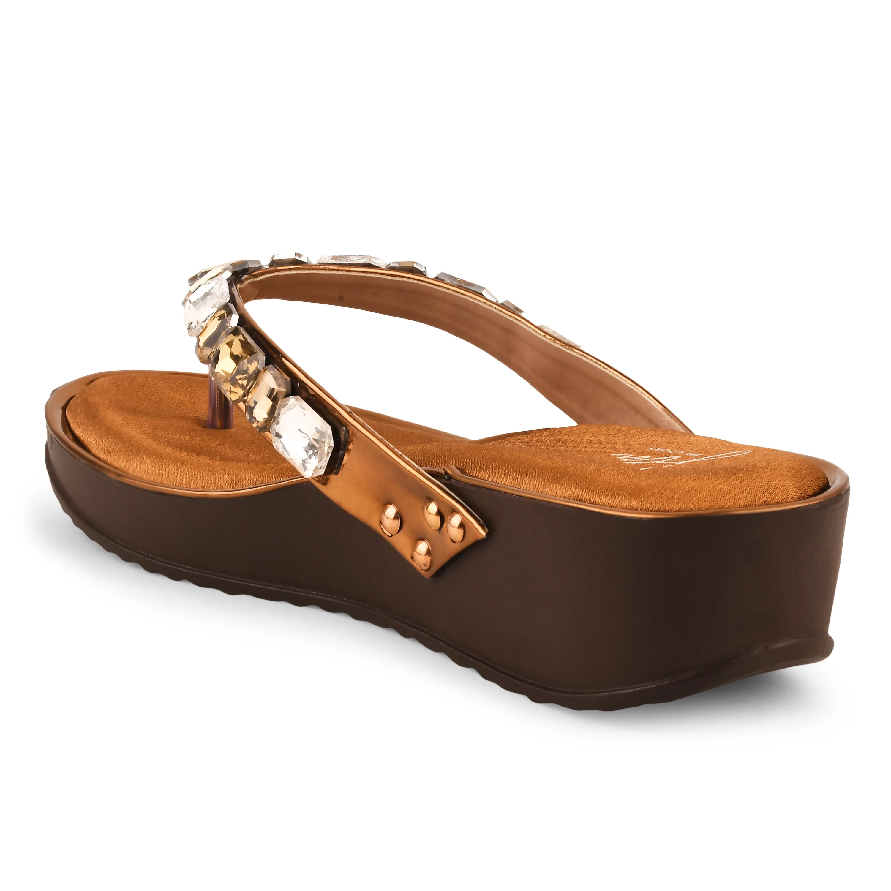 Jm Looks Embellished Wedge Thong Sandals - Image 6