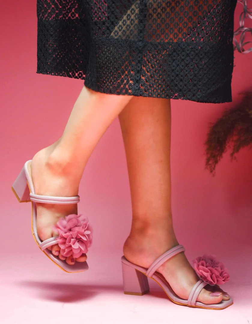 Jm Looks Floral Embellished Block Heels - Image 4