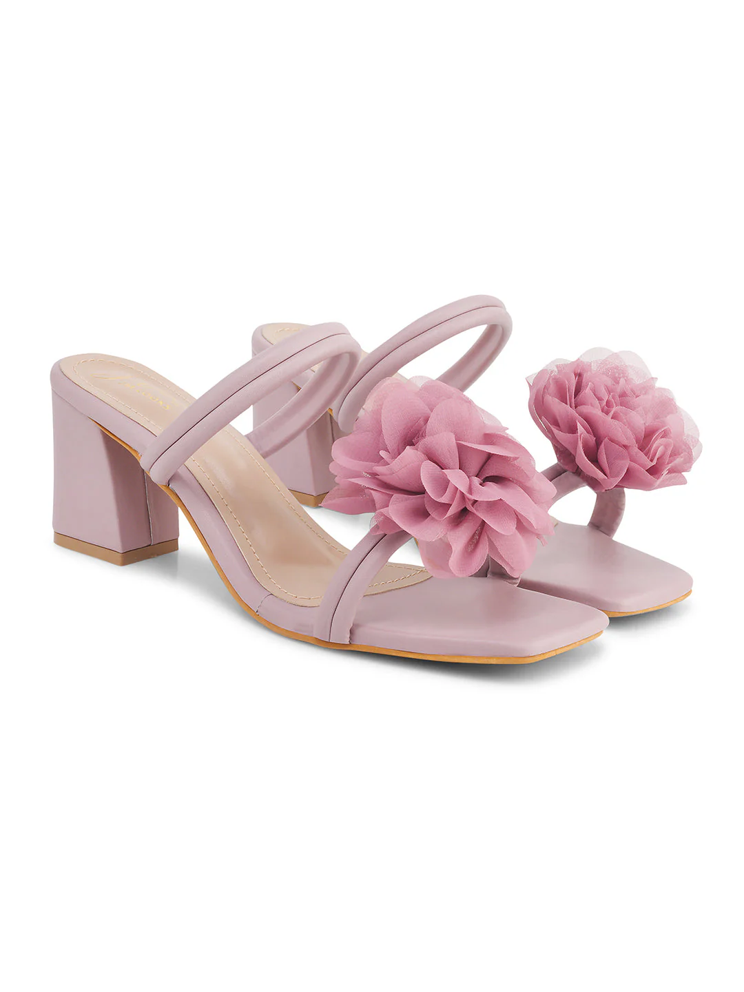Jm Looks Floral Embellished Block Heels - Image 5