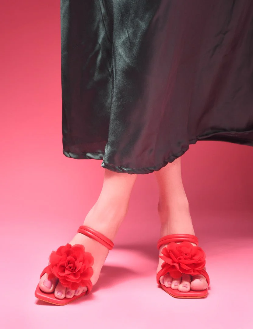 Jm Looks Floral Embellished Block Heels - Image 7