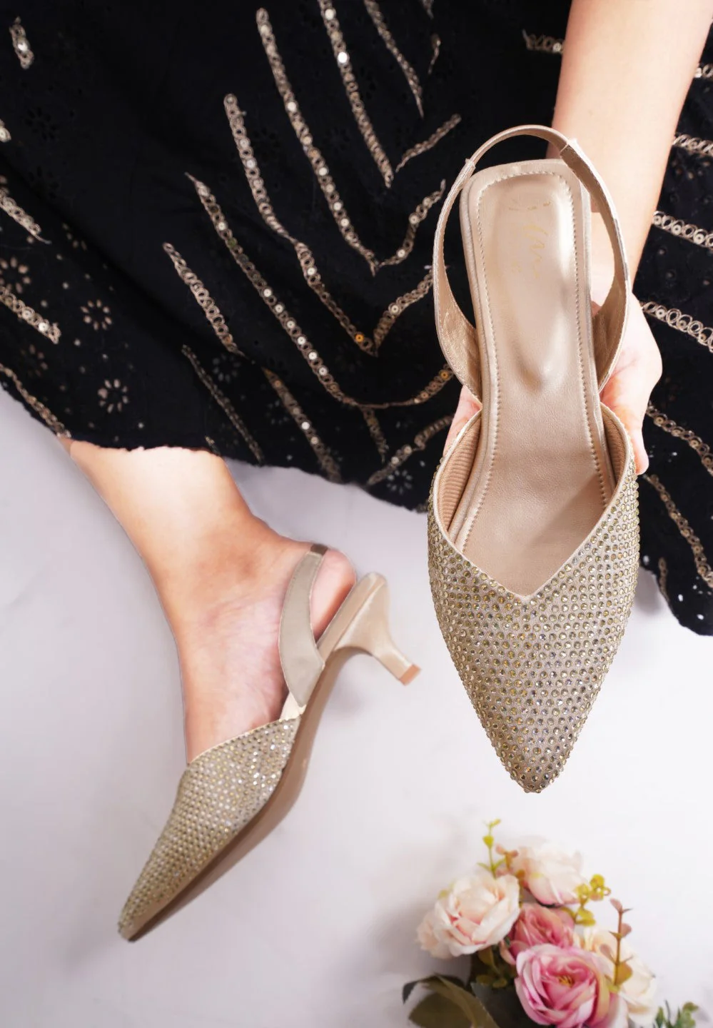 Floral Heels : Ethnic Pencil Mules - Image 14