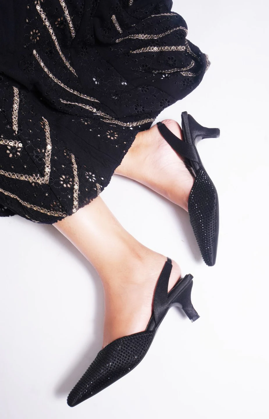 Floral Heels : Ethnic Pencil Mules - Image 3