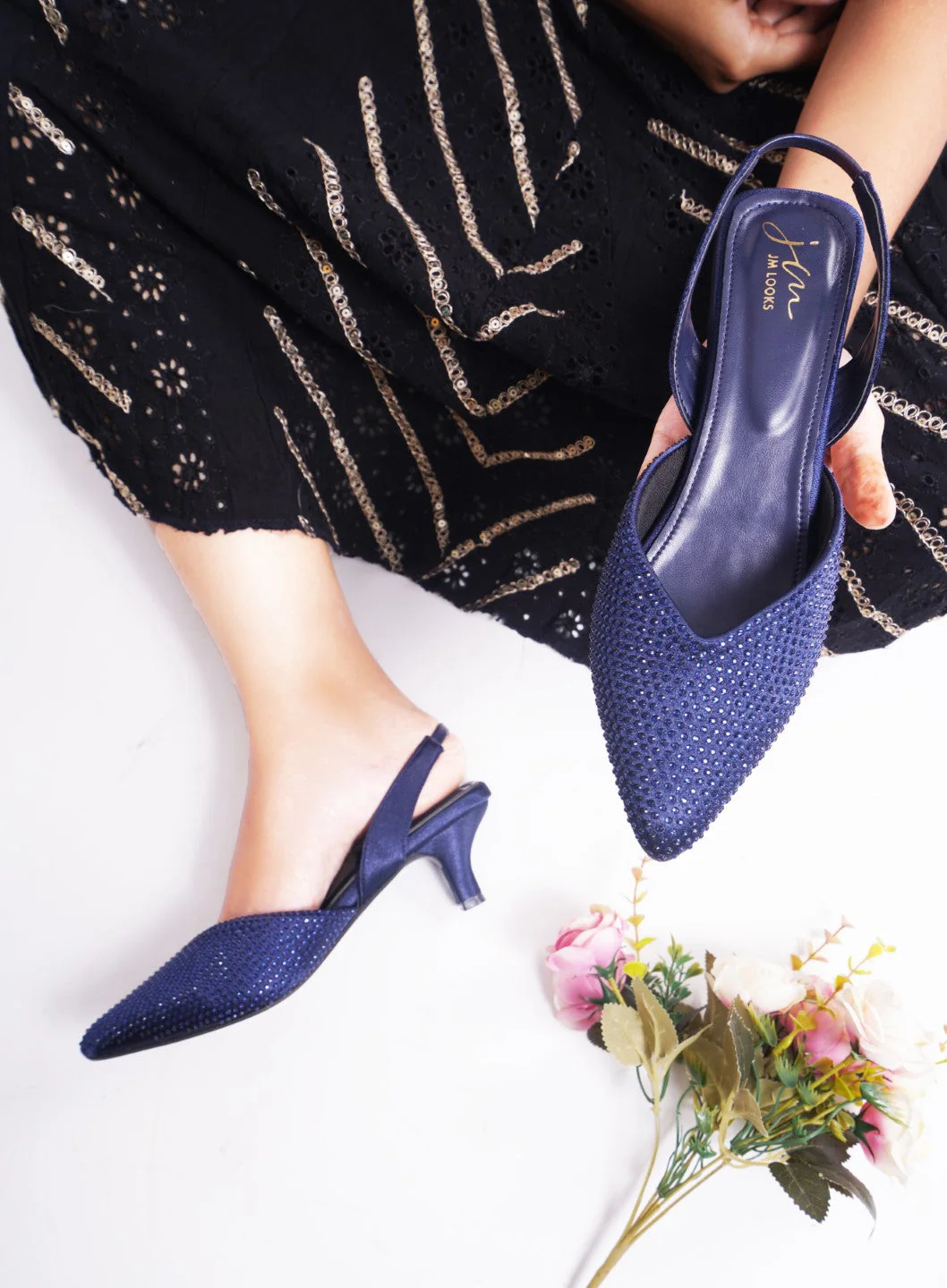 Floral Heels : Ethnic Pencil Mules - Image 9