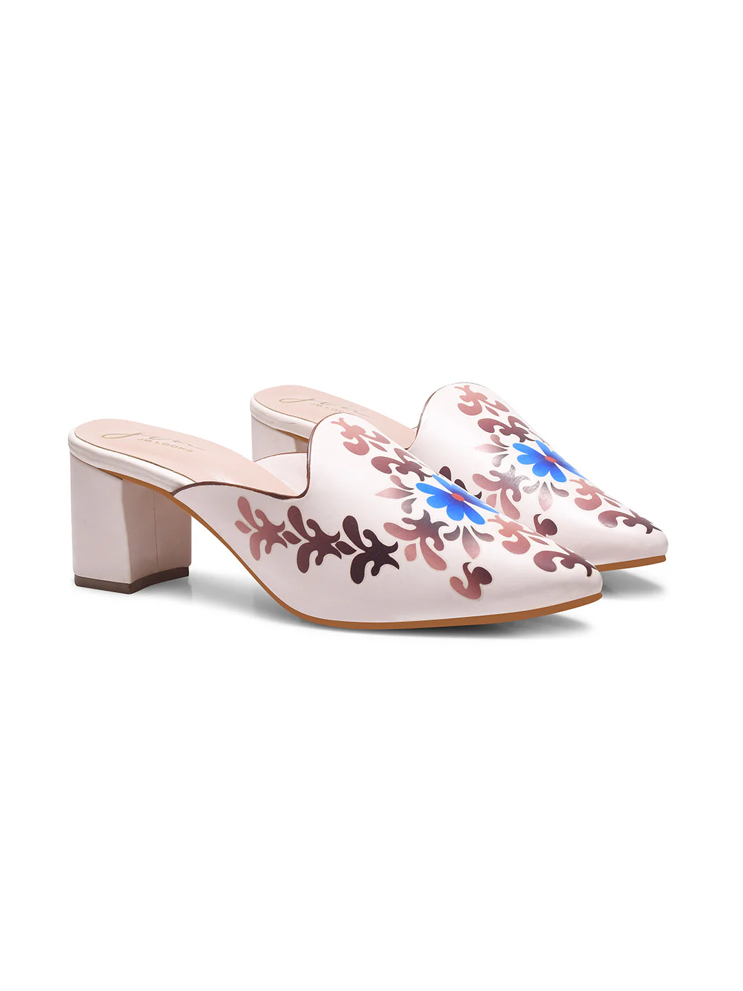 Jm Looks Floral Embellished Block Heel Mules - Image 11