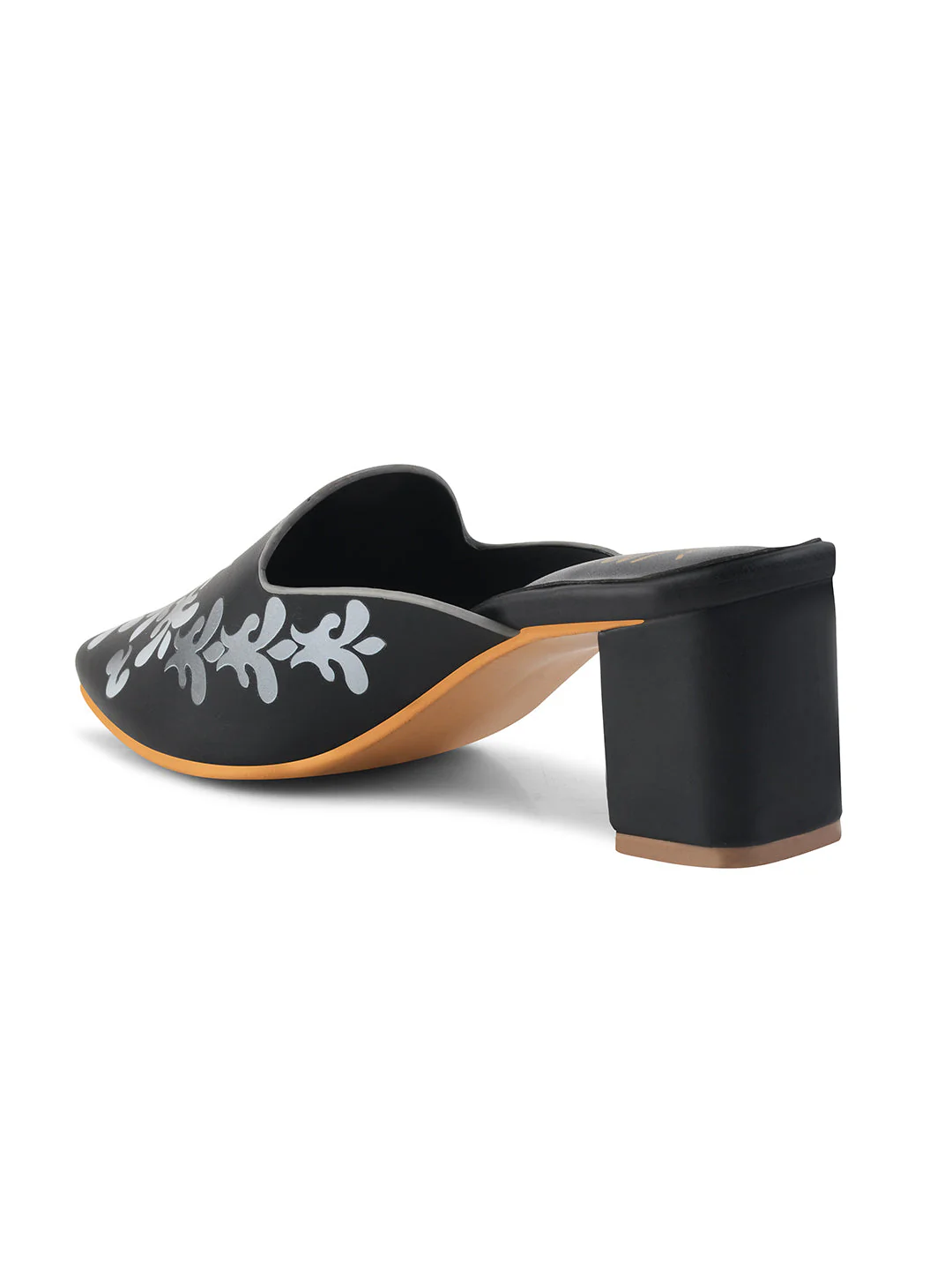Jm Looks Floral Embellished Block Heel Mules - Image 6
