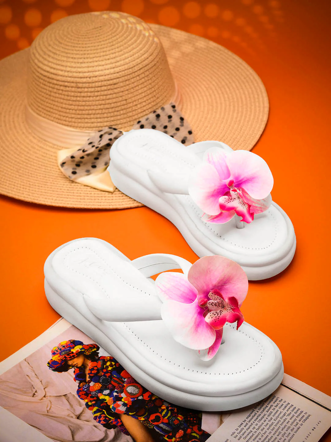 JM Looks Flower Embellished Wedge Flip-Flops - Image 8