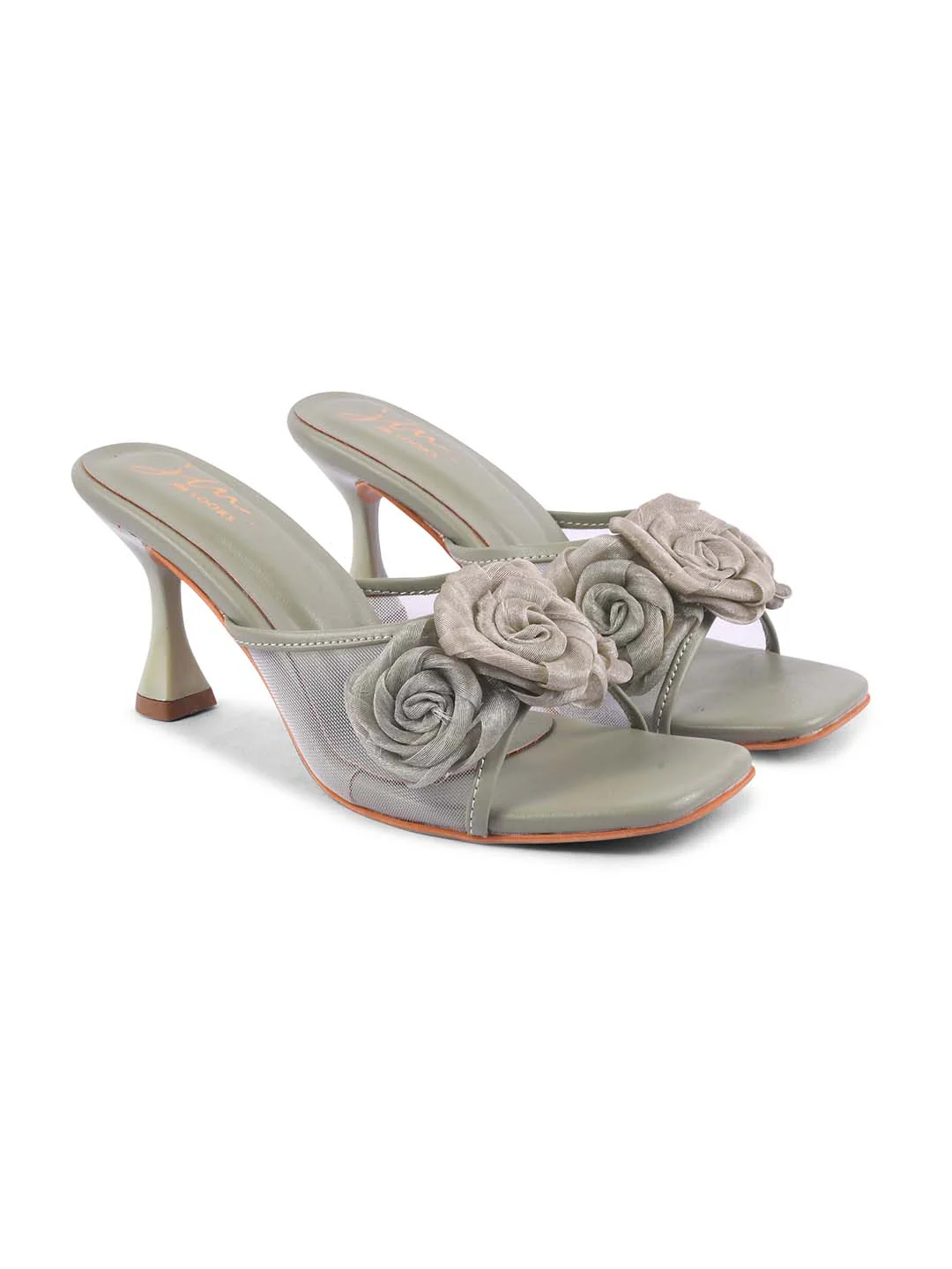 JM Looks Floral Heeled Mules - Image 29