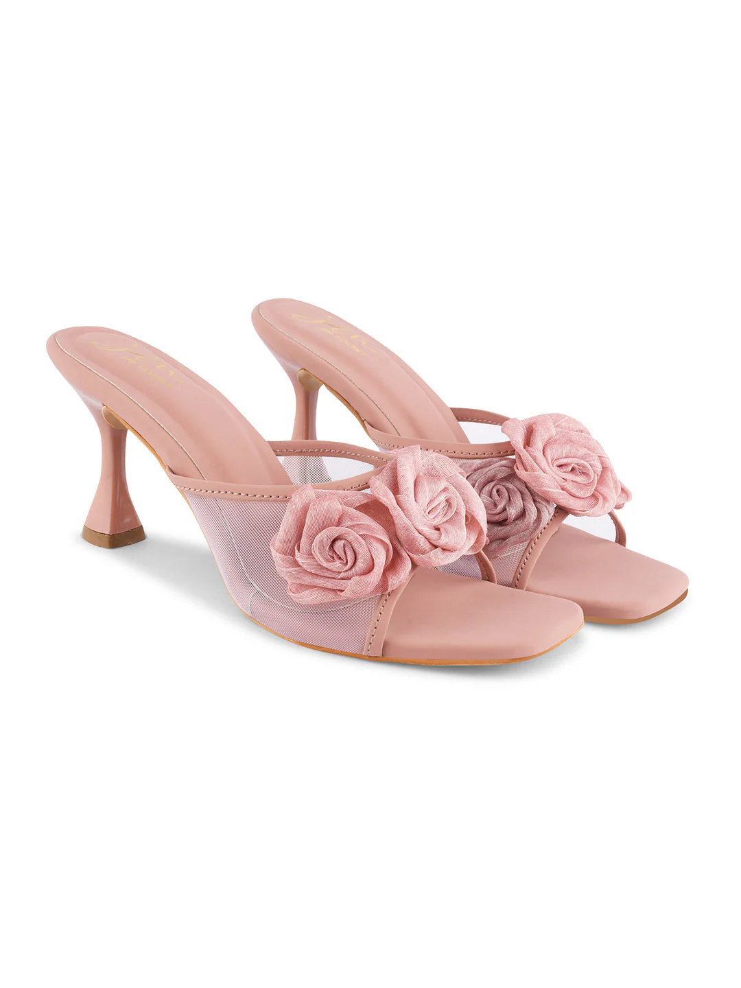 JM Looks Floral Heeled Mules - Image 14