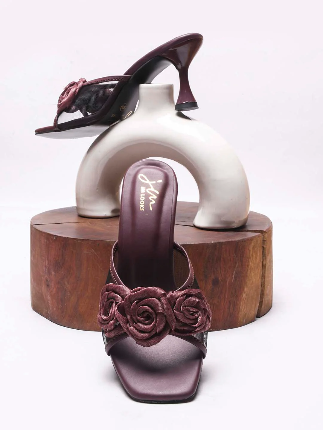 JM Looks Floral Heeled Mules - Image 18