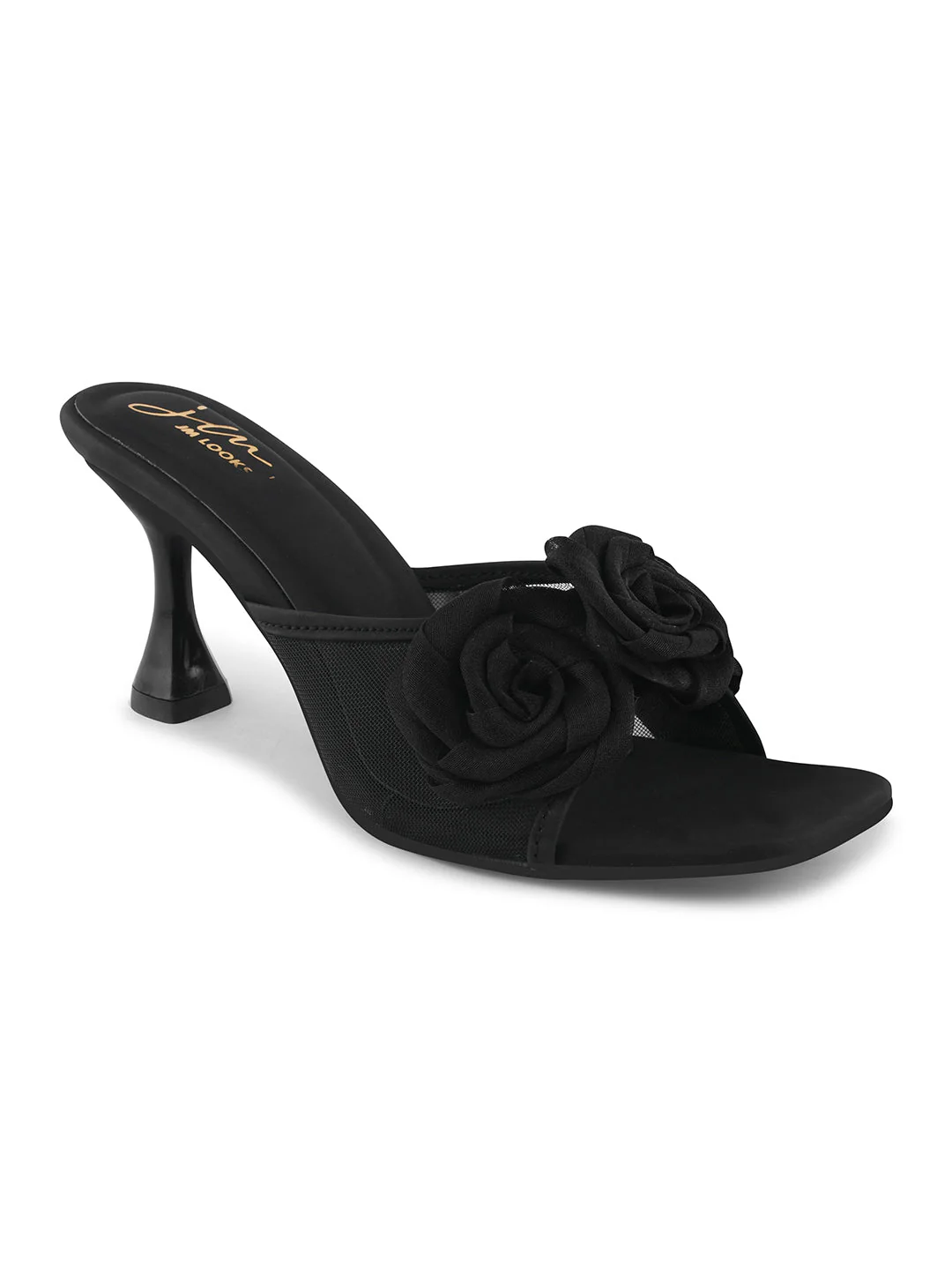JM Looks Floral Heeled Mules - Image 6