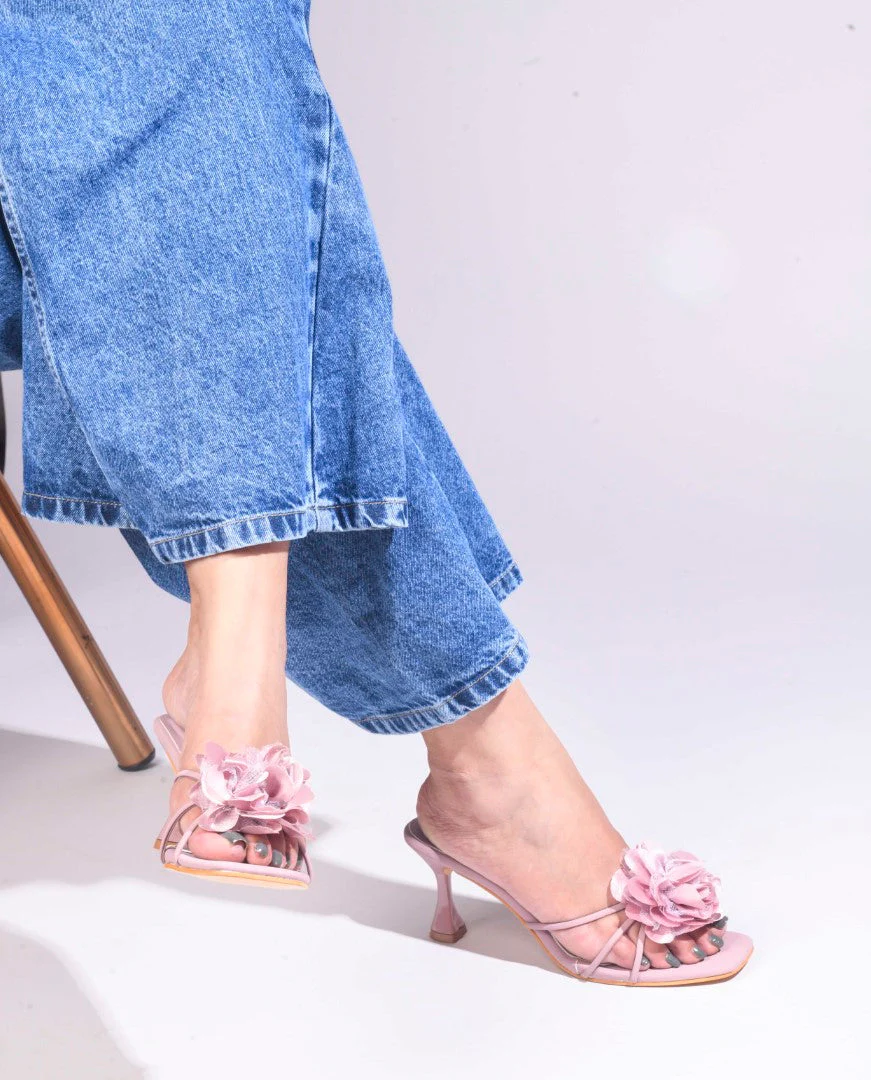 Jm Looks Floral Accent Heeled Mules - Image 10