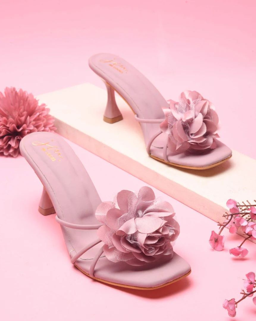 Jm Looks Floral Accent Heeled Mules - Image 2