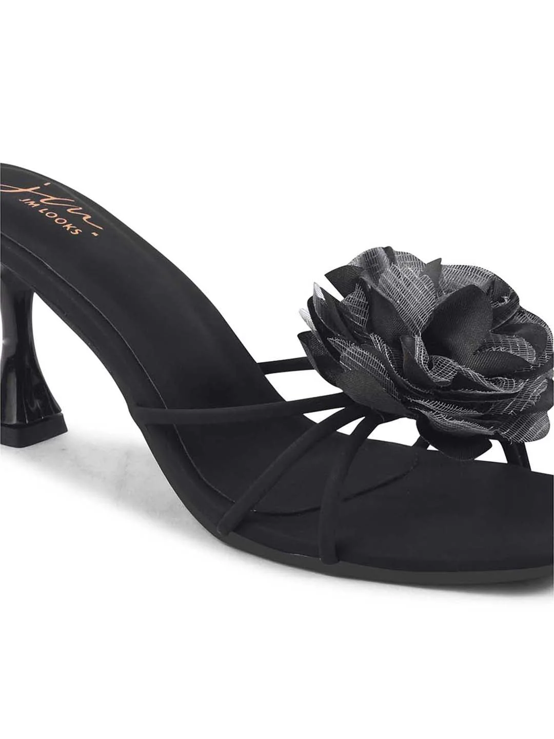 Jm Looks Floral Accent Heeled Mules - Image 7