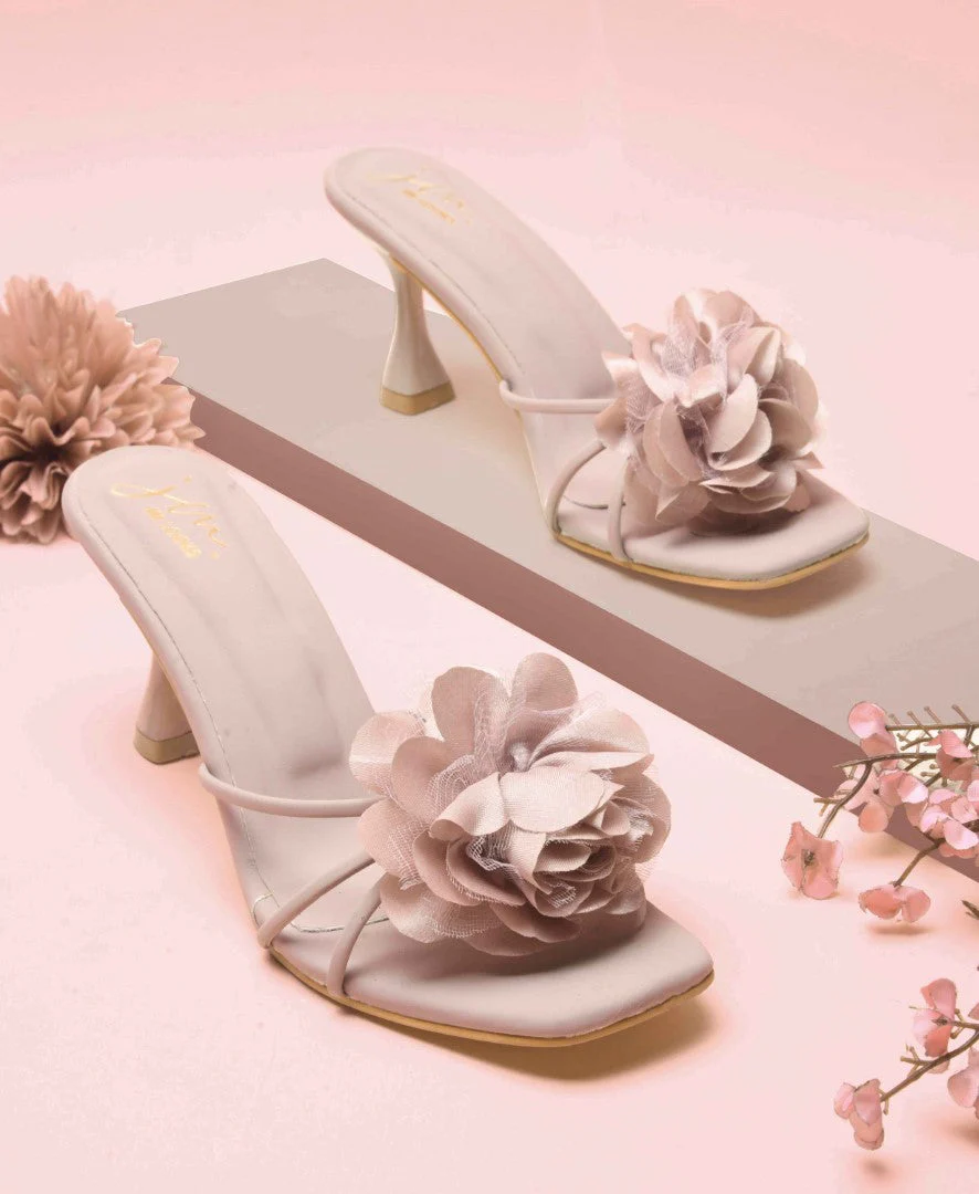 Jm Looks Floral Embellished Stiletto Mules for Women & Girls