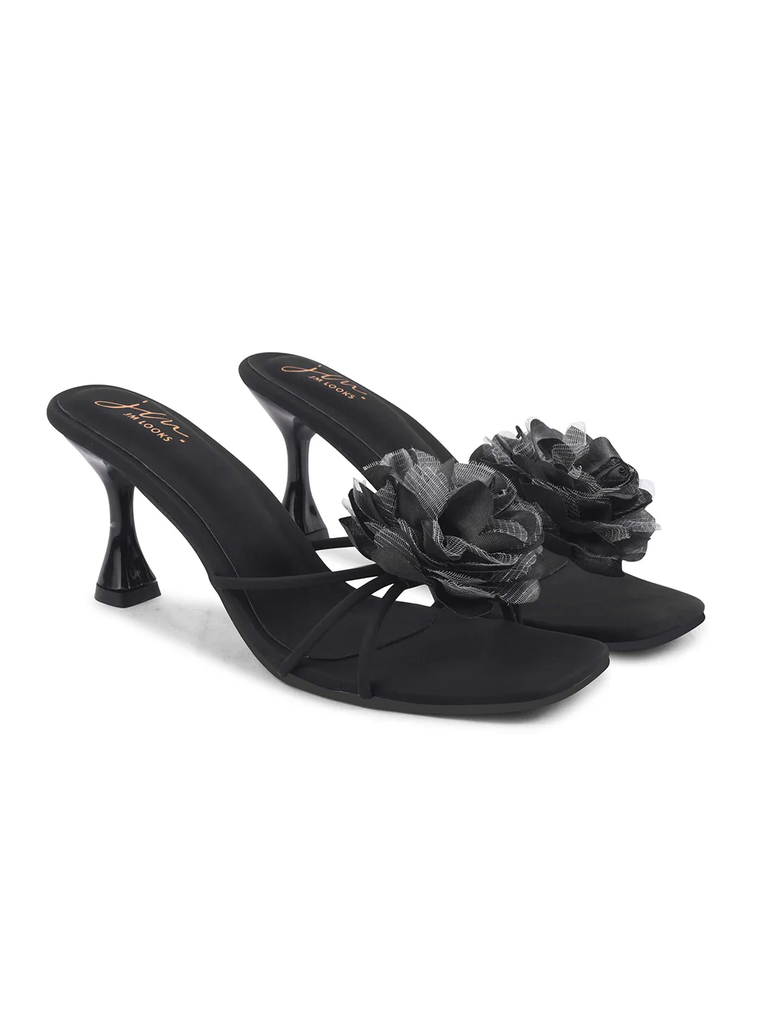 Jm Looks Floral Embellished Heeled Mules - Image 7