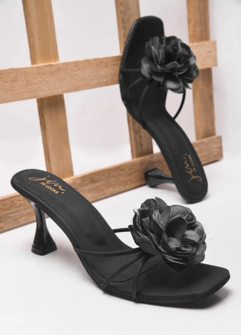 Jm Looks Floral Embellished Stiletto Mules for Women & Girls - Image 3