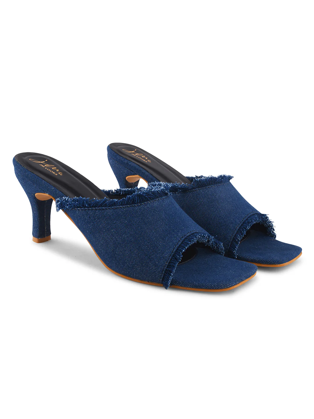 Jm Looks Women's Frayed Edge Kitten Heel Mules - Image 12