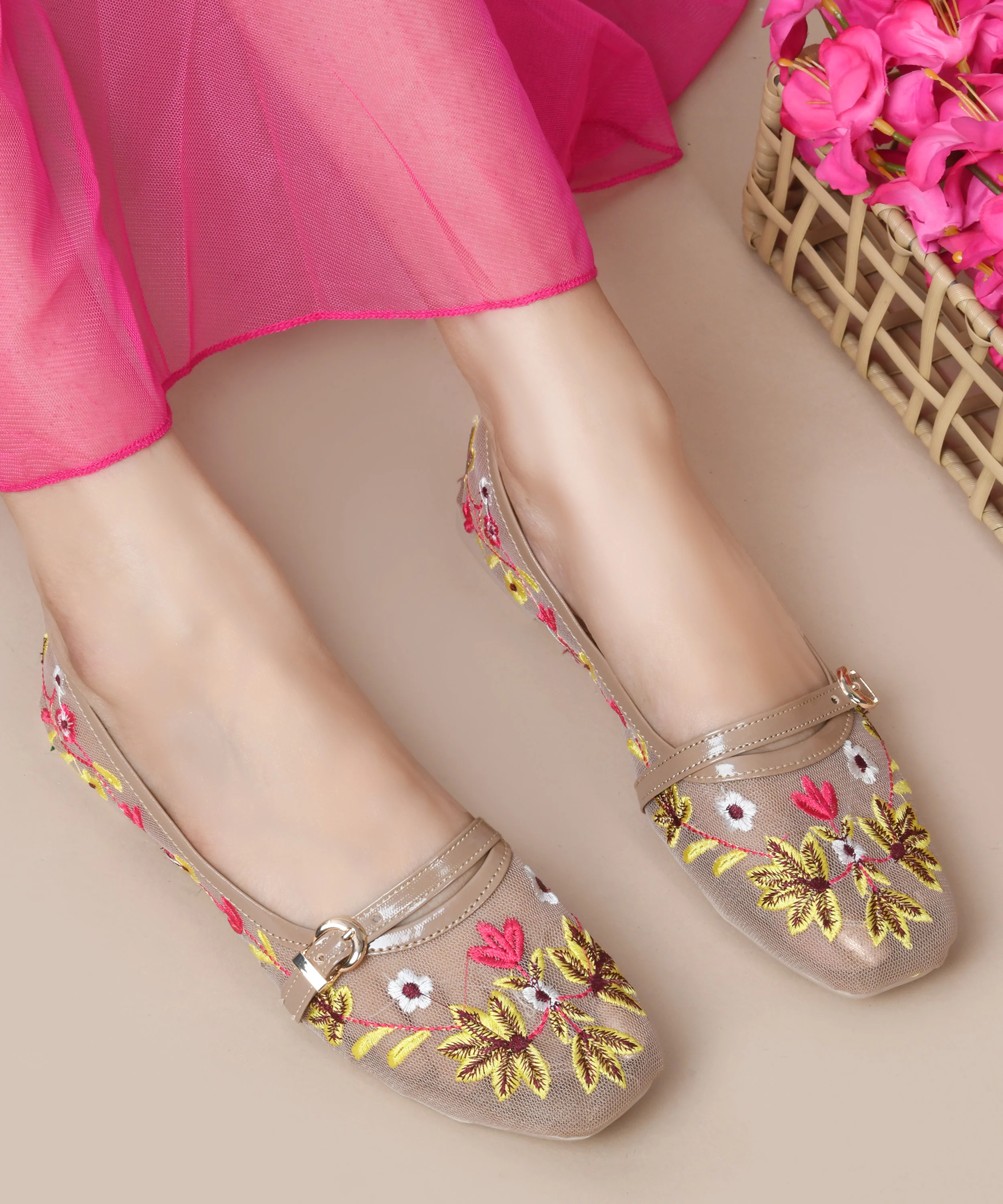 Garden Glow Hand-Embroidered Flats - Image 15