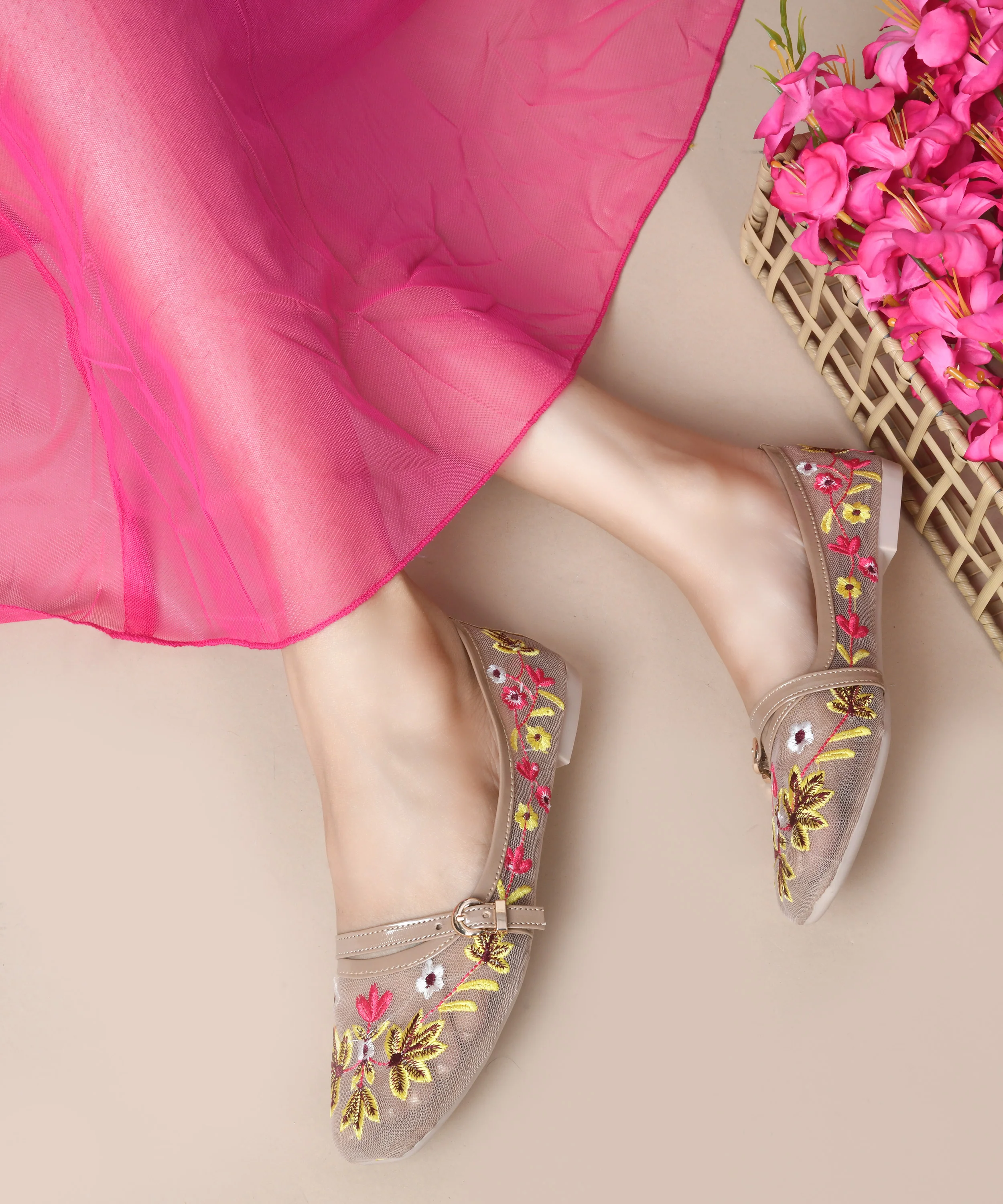 Garden Glow Hand-Embroidered Flats - Image 16