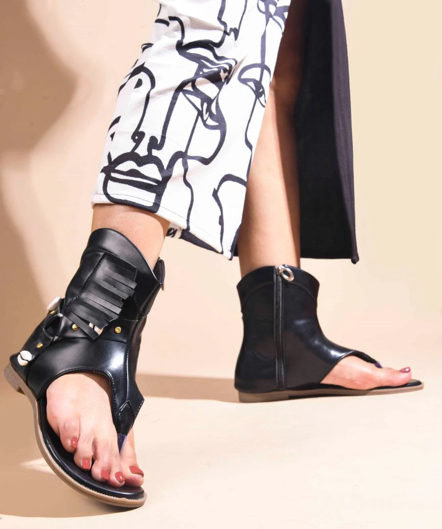 Jm Looks Shell & Fringe Gladiator Sandals - Image 10