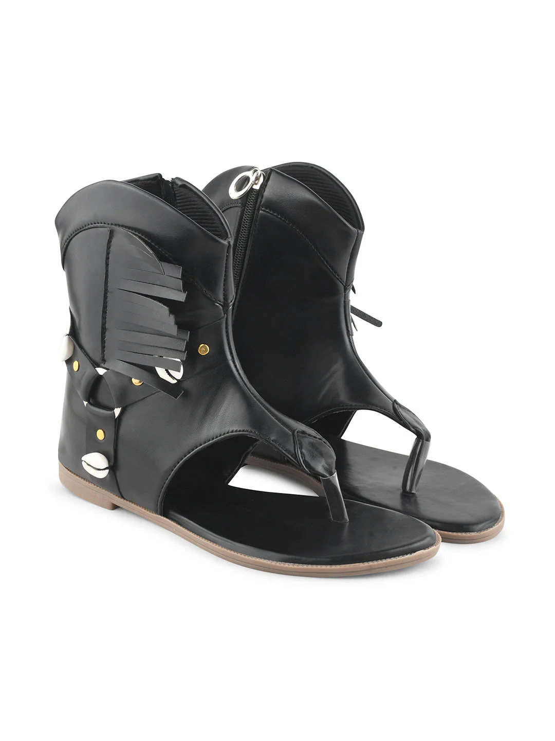 Jm Looks Shell & Fringe Gladiator Sandals - Image 12