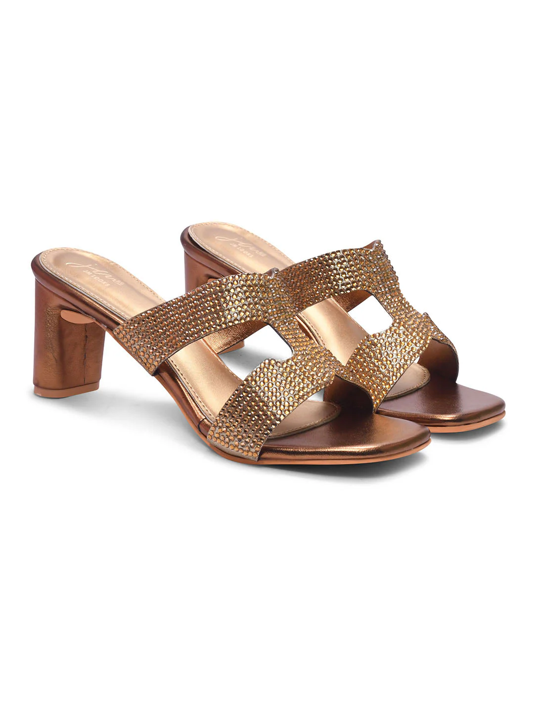 Jm Looks Dazzling Embellished Block Heels for Women & Girls - Image 5