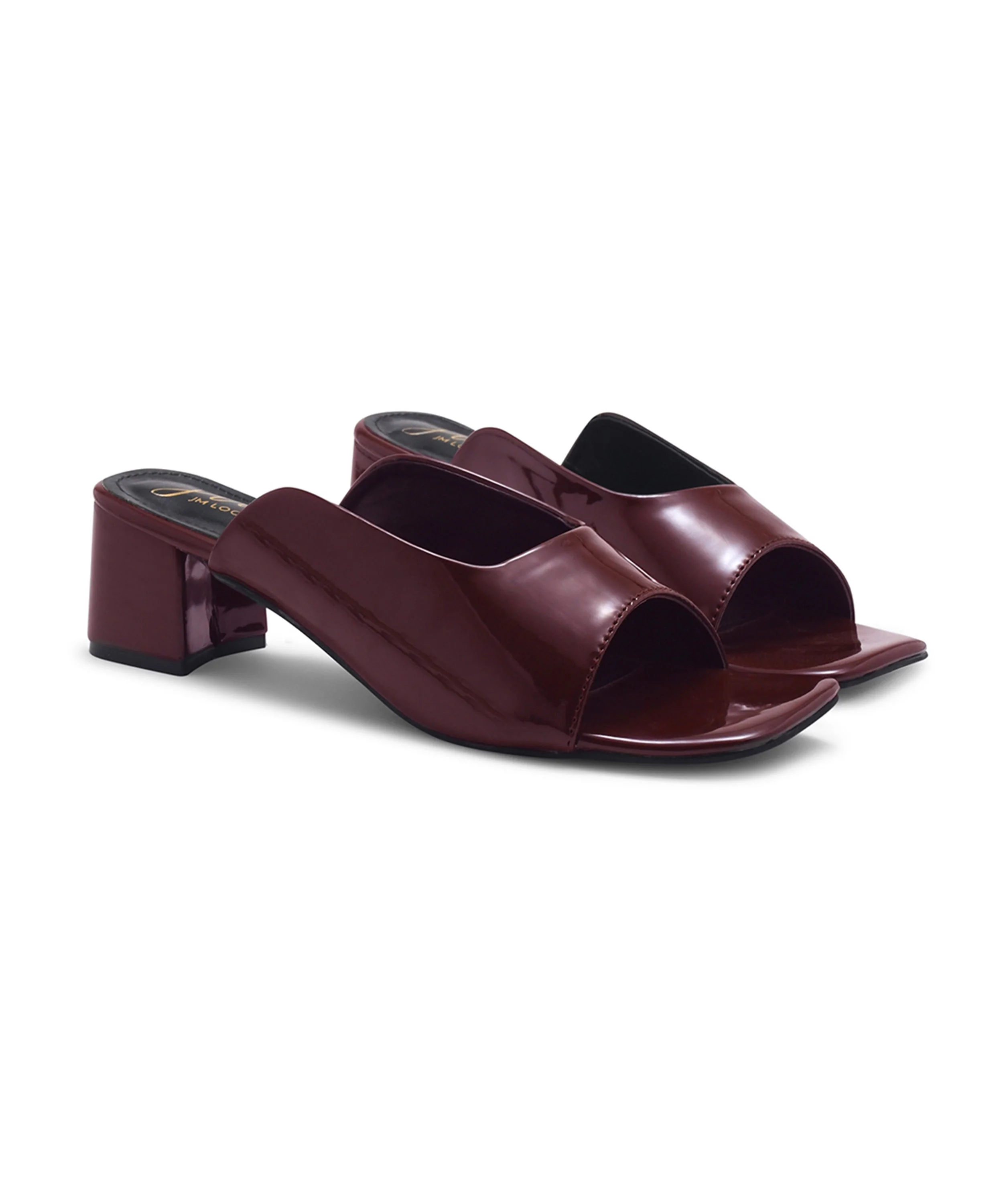 Glossy Block Heel Slip-On Sandals for Women - Image 11