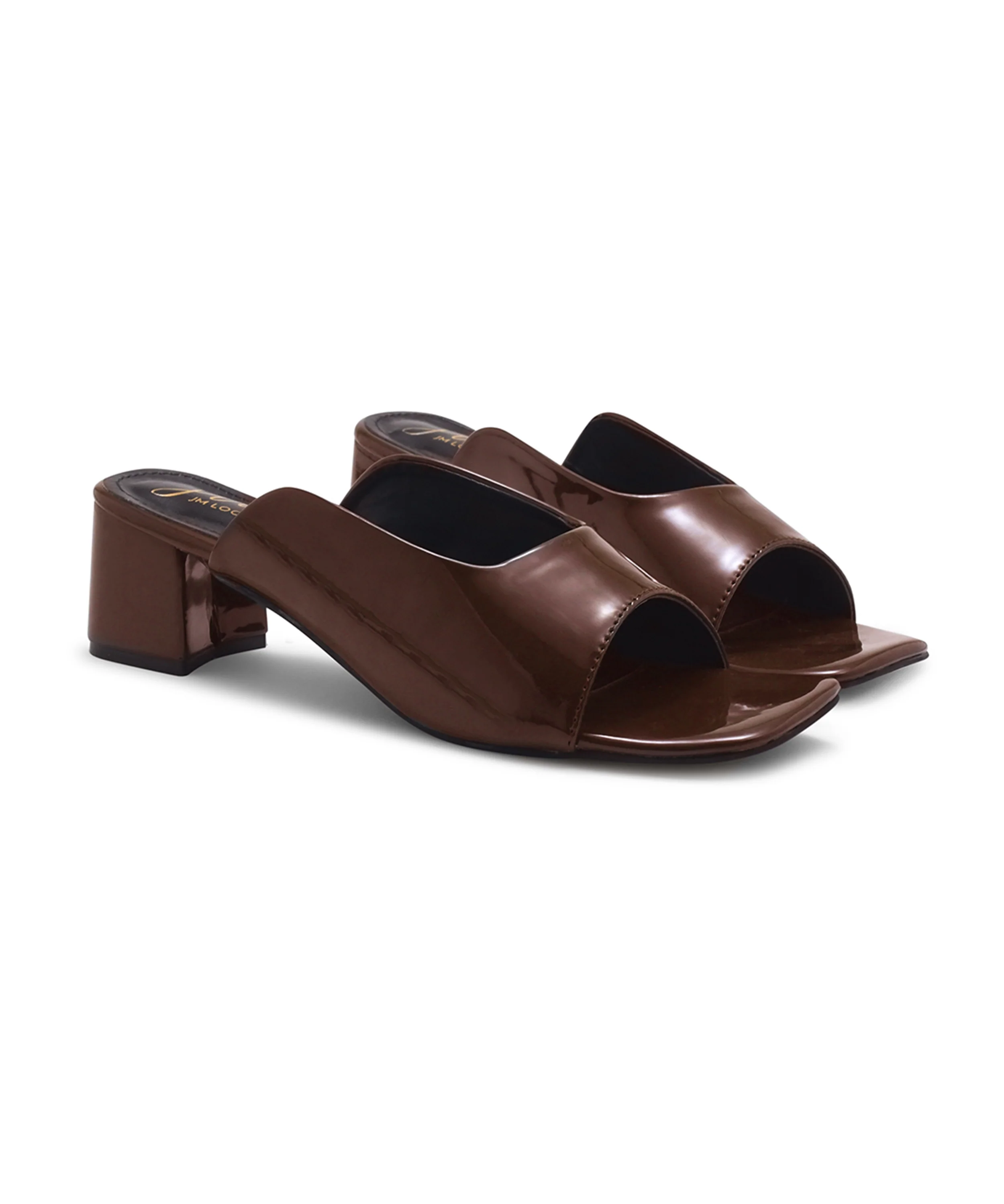 Glossy Block Heel Slip-On Sandals for Women - Image 17