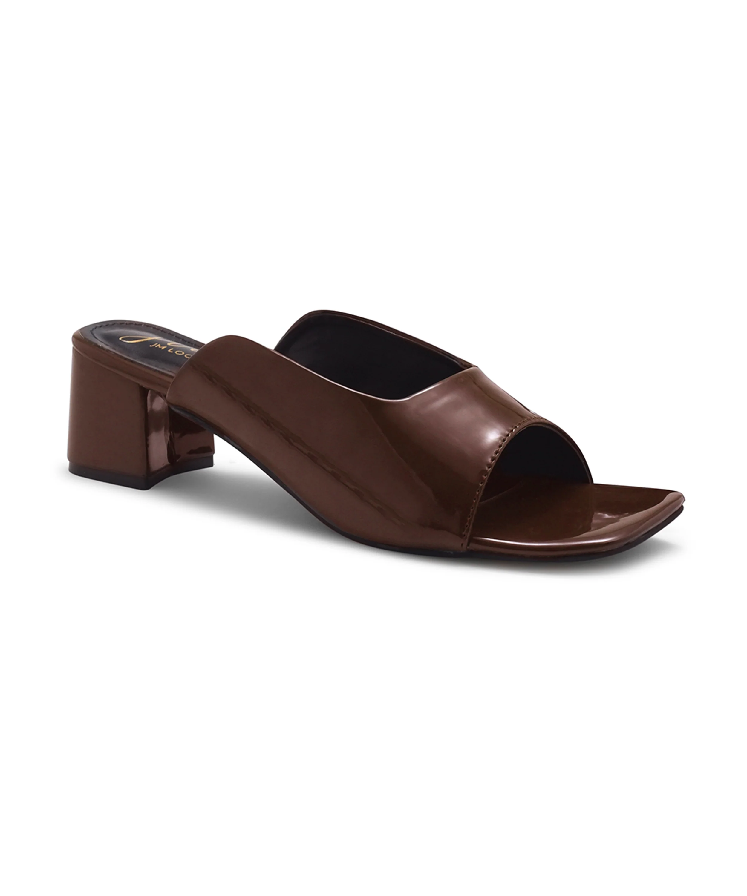 Glossy Block Heel Slip-On Sandals for Women - Image 18