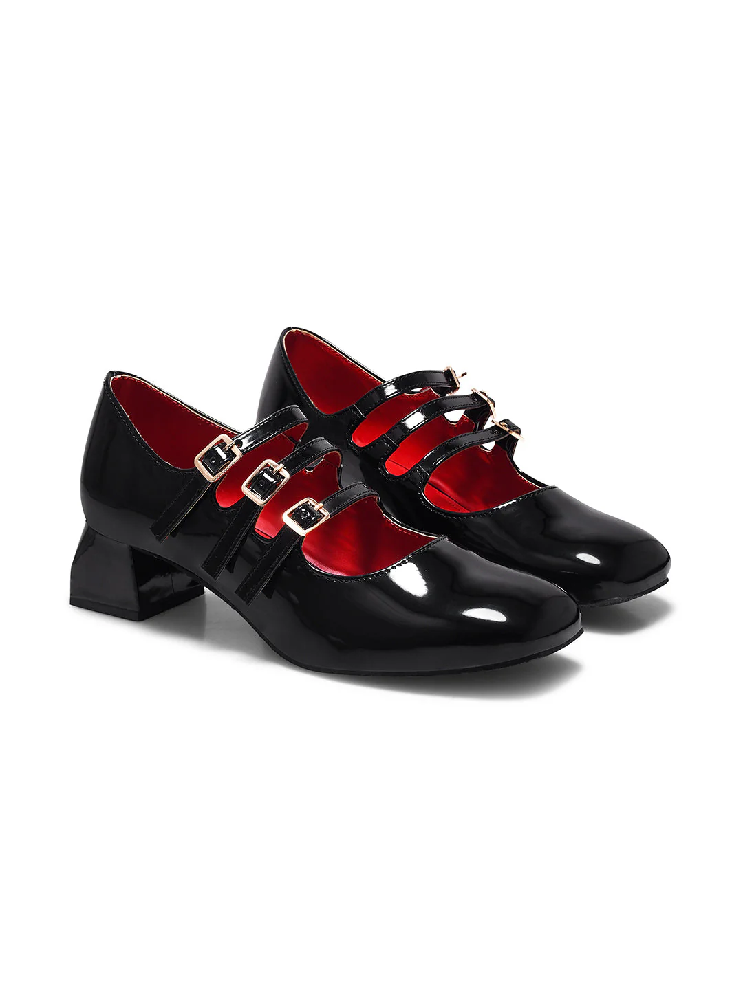 Jm Looks Triple-Strap Buckle Mary Jane Shoes - Image 6