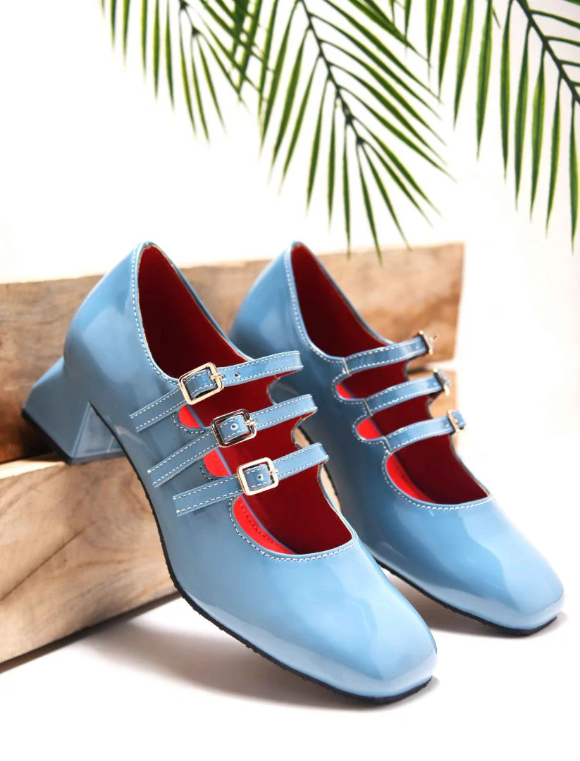 Jm Looks Triple-Strap Buckle Mary Jane Shoes - Image 8