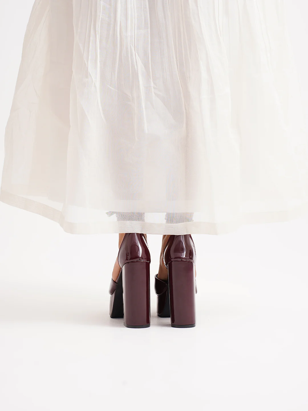 Glossy Block Platform Heels - Image 13