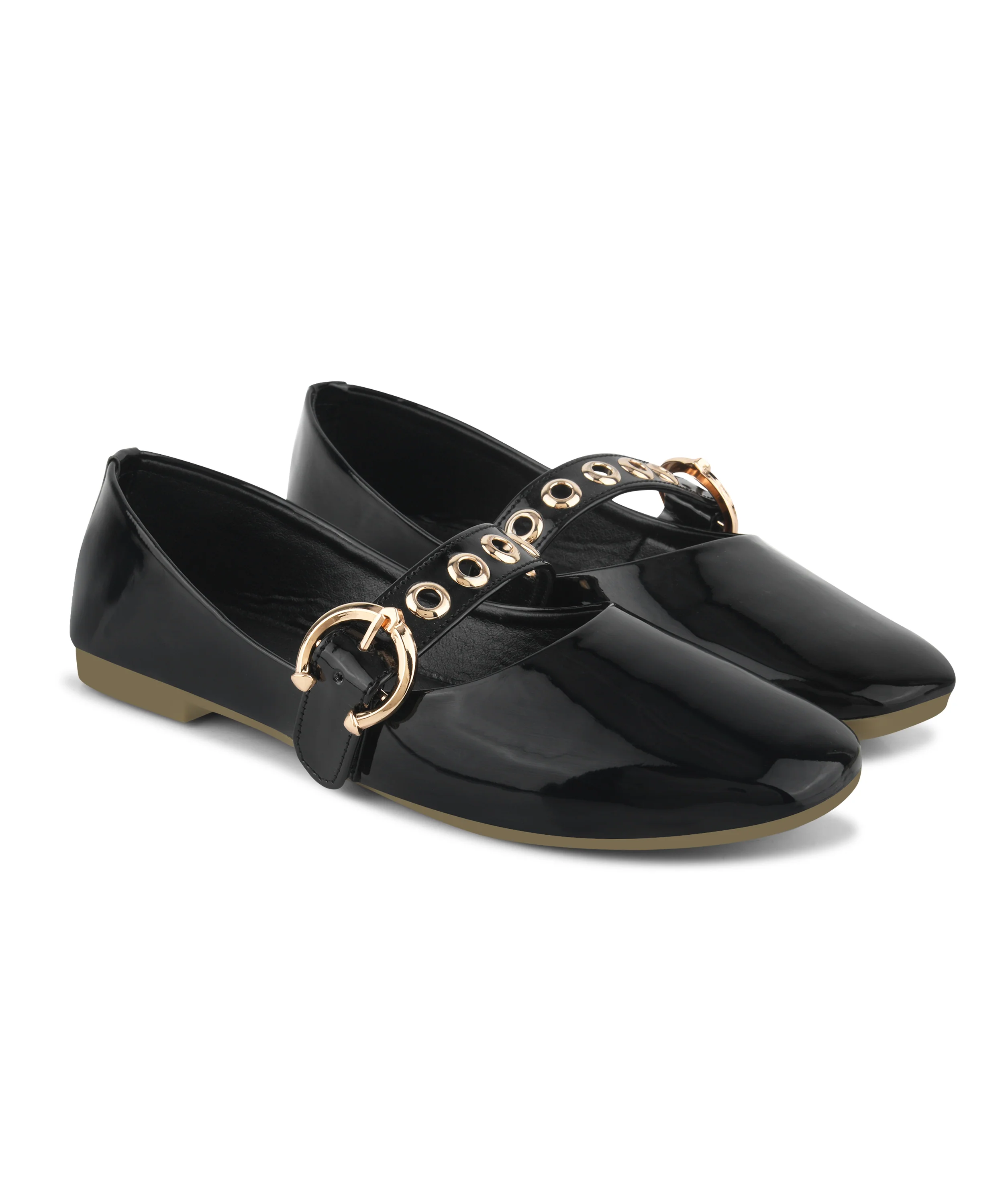 Glossy Chain-Detail Ballet Loafers - Image 11