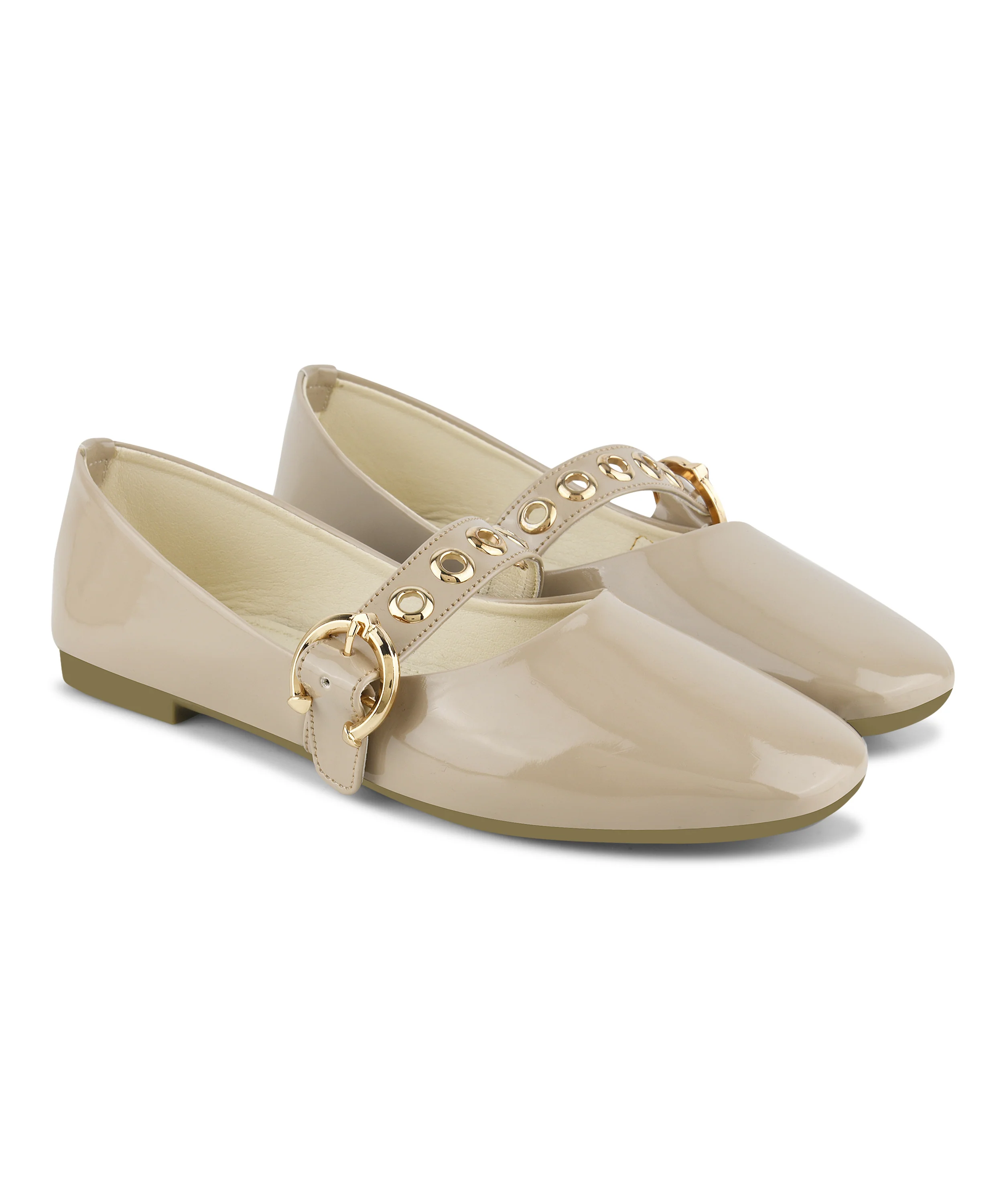 Glossy Chain-Detail Ballet Loafers - Image 17