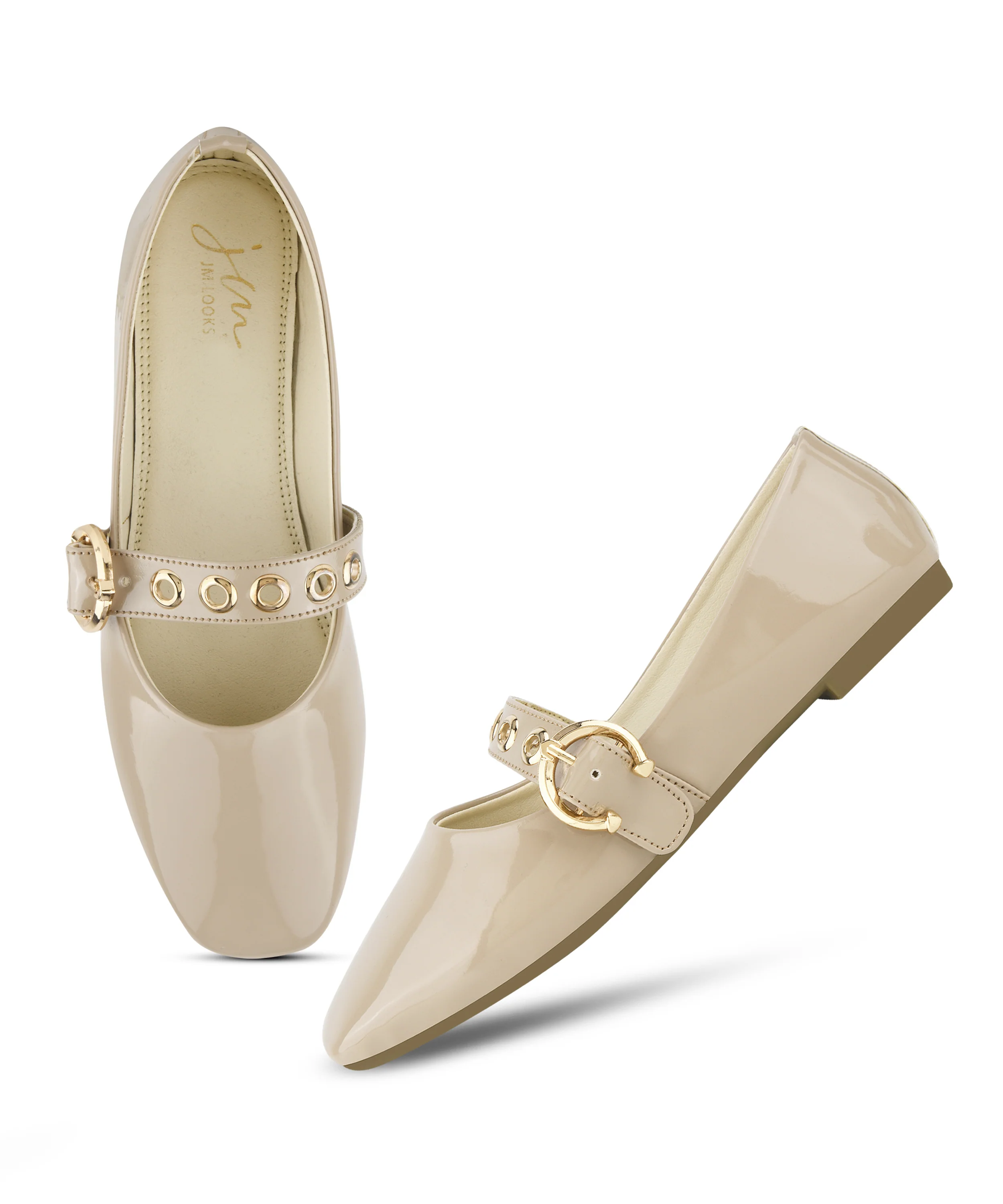Glossy Chain-Detail Ballet Loafers - Image 18
