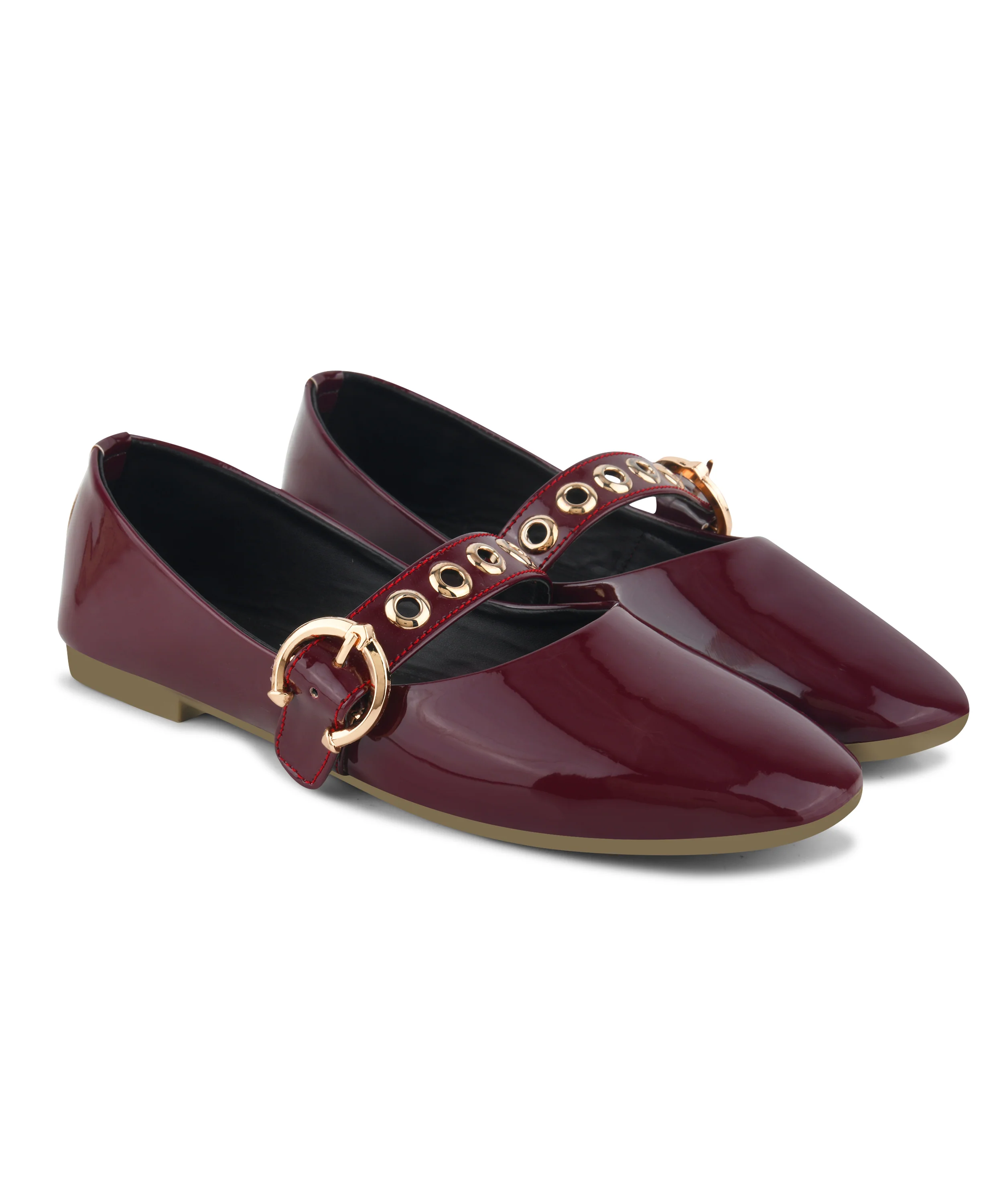 Glossy Chain-Detail Ballet Loafers - Image 6