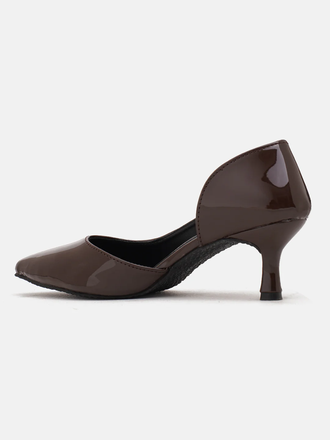 Glossy Kitten Heel Pumps with Pointed Toe - Image 11