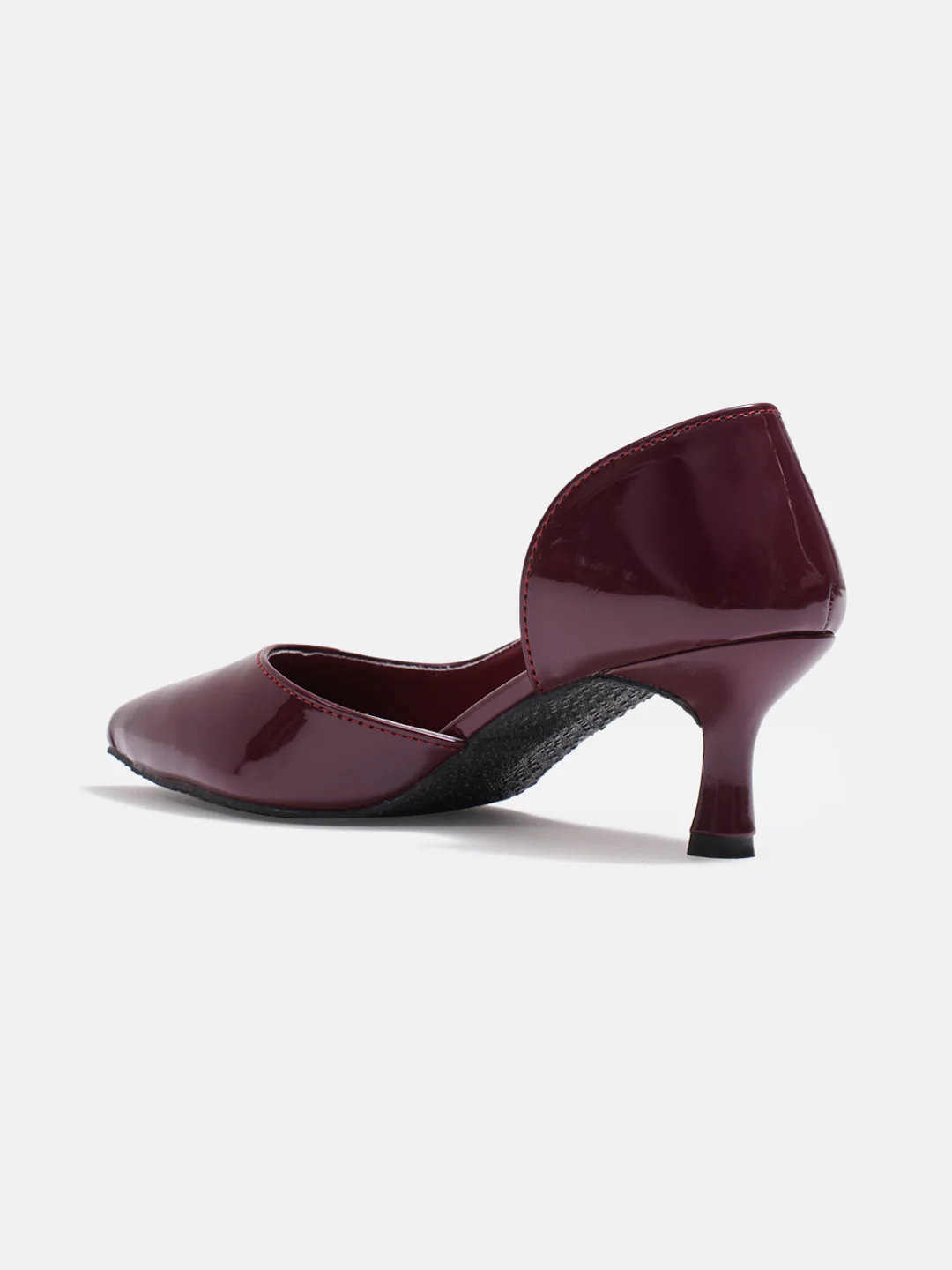 Glossy Kitten Heel Pumps with Pointed Toe - Image 17