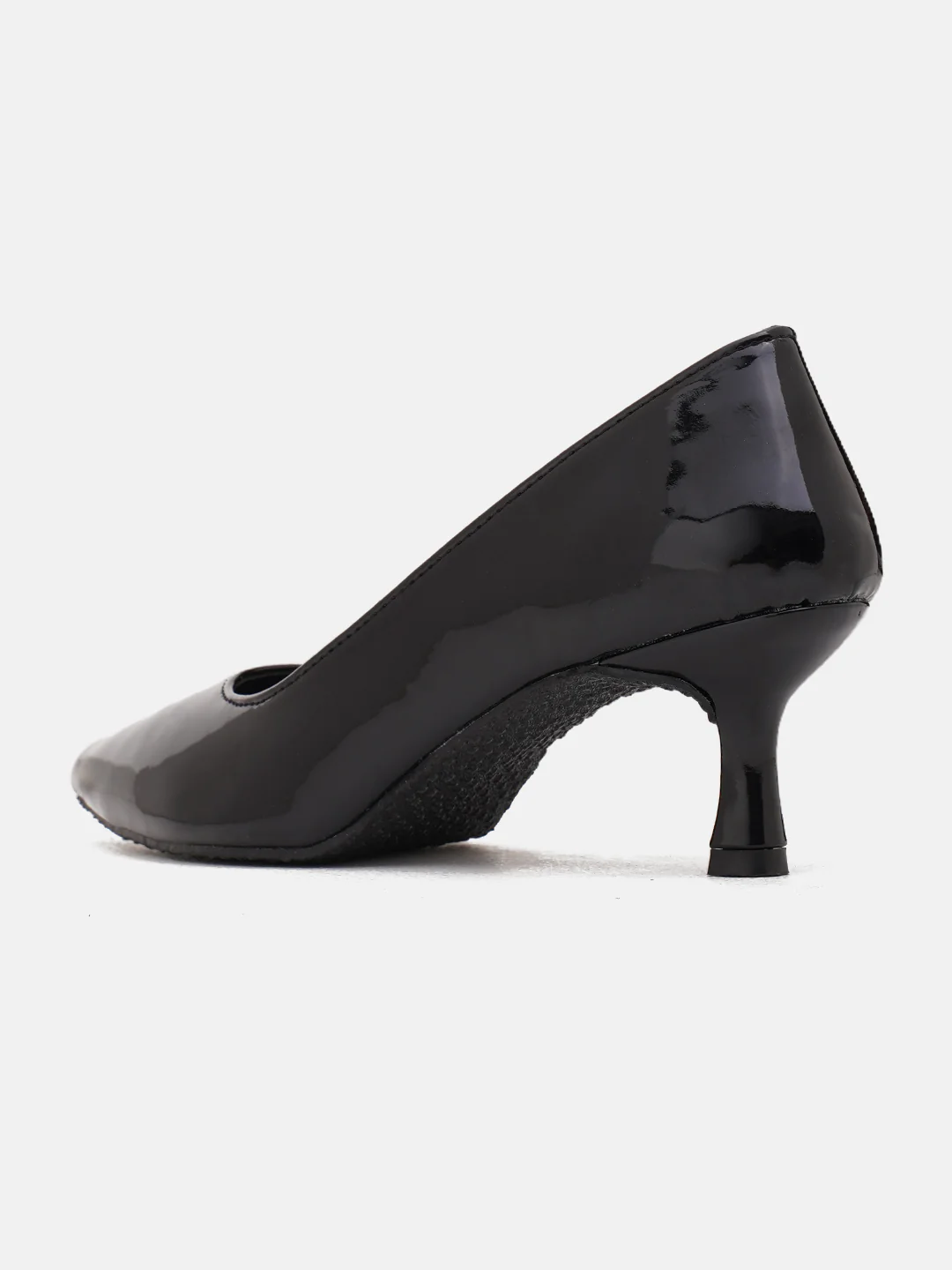 Glossy Kitten Heel Pumps with Pointed Toe - Image 5